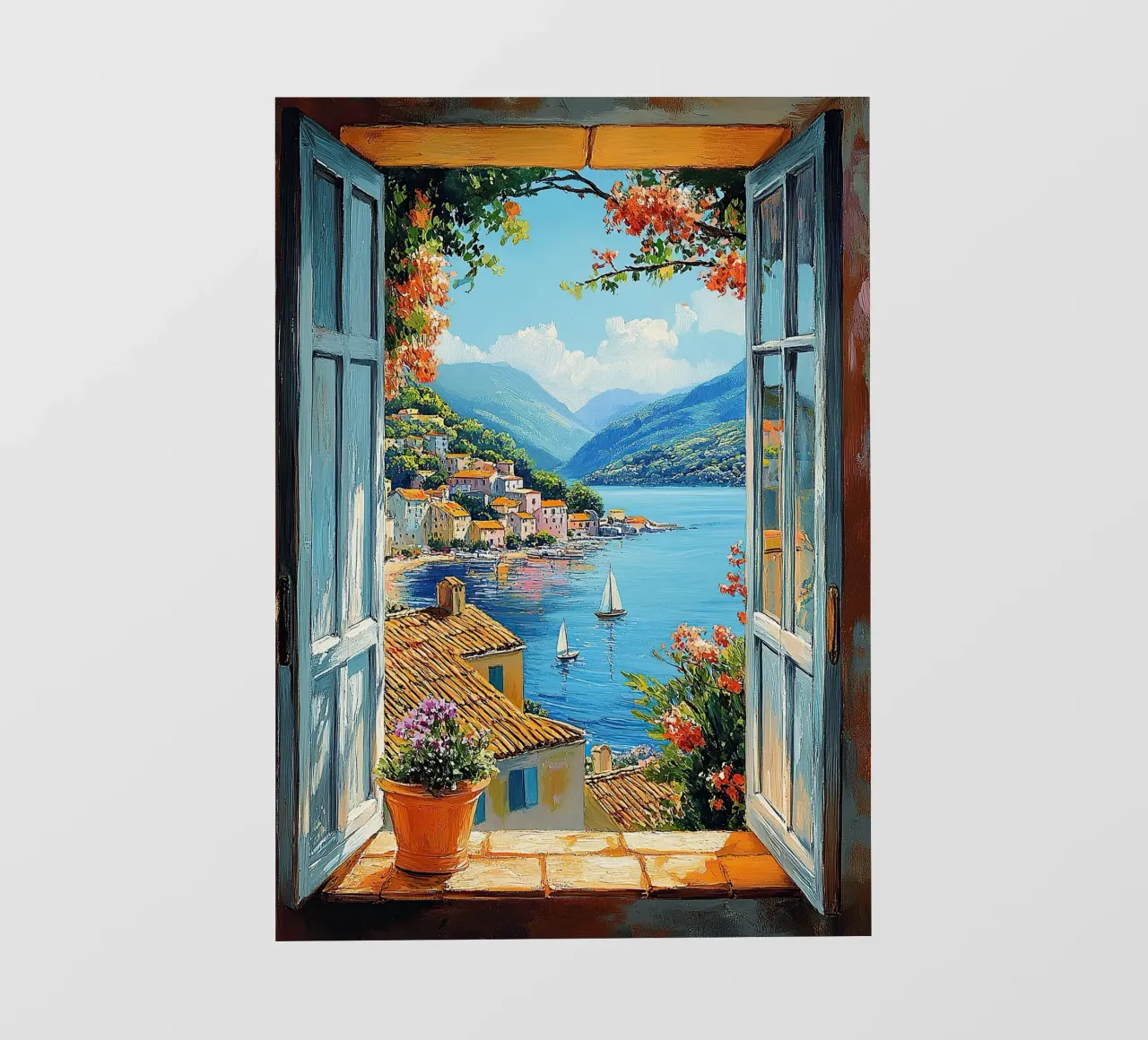 Matisse inspire Open Window "The View Unfolds" (La vue se perd) bâche pvc de Nikis Art Studio