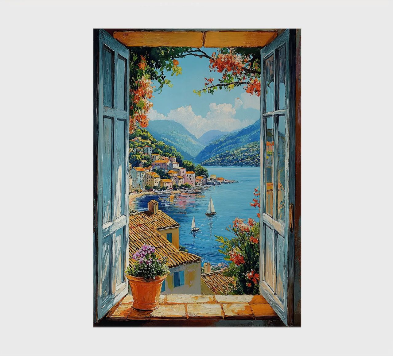 Matisse inspire Open Window "The View Unfolds" (La vue se perd) carnet de notes de Nikis Art Studio