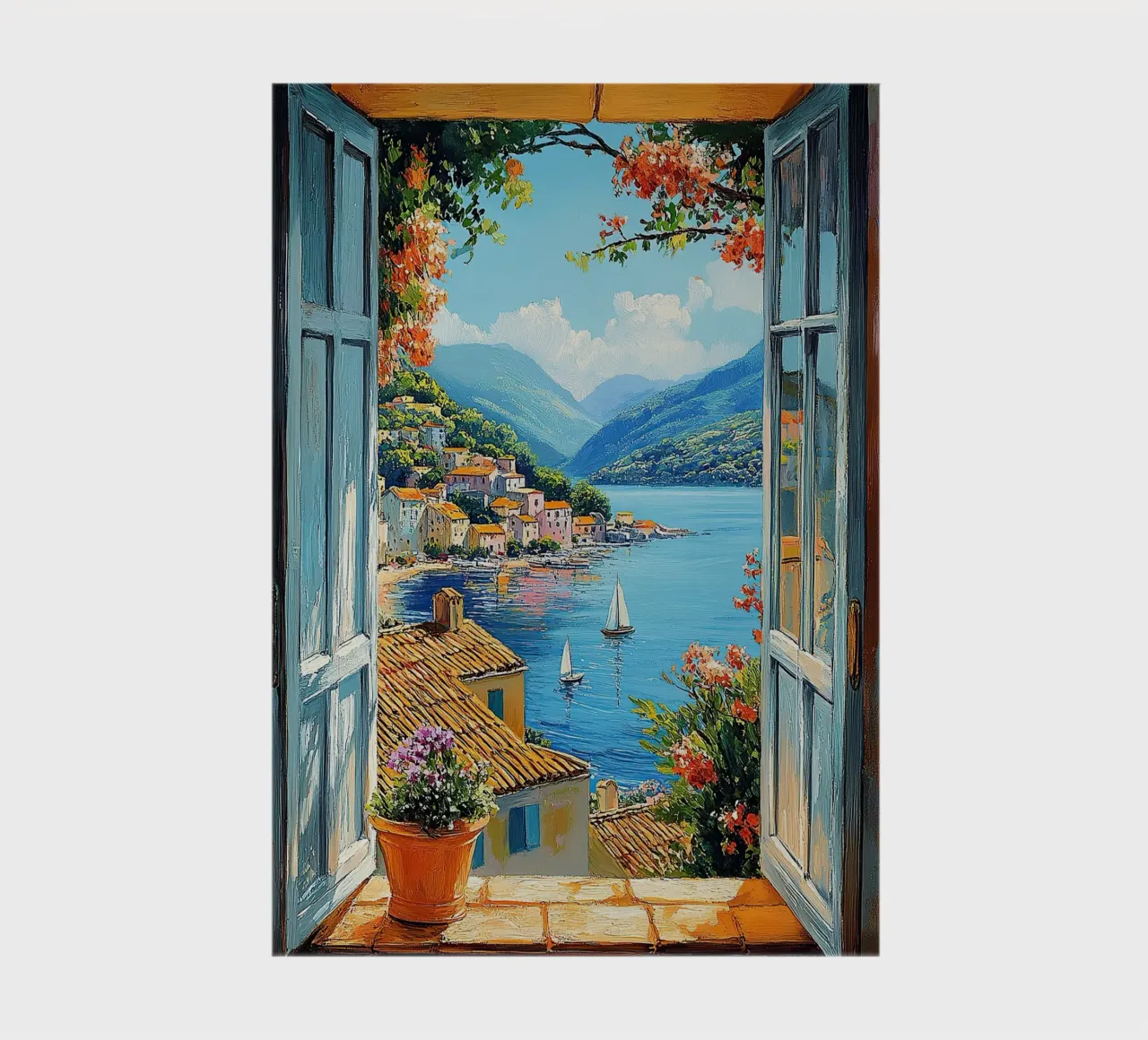 Matisse inspire Open Window "The View Unfolds" (La vue se perd) carnet de notes de Nikis Art Studio