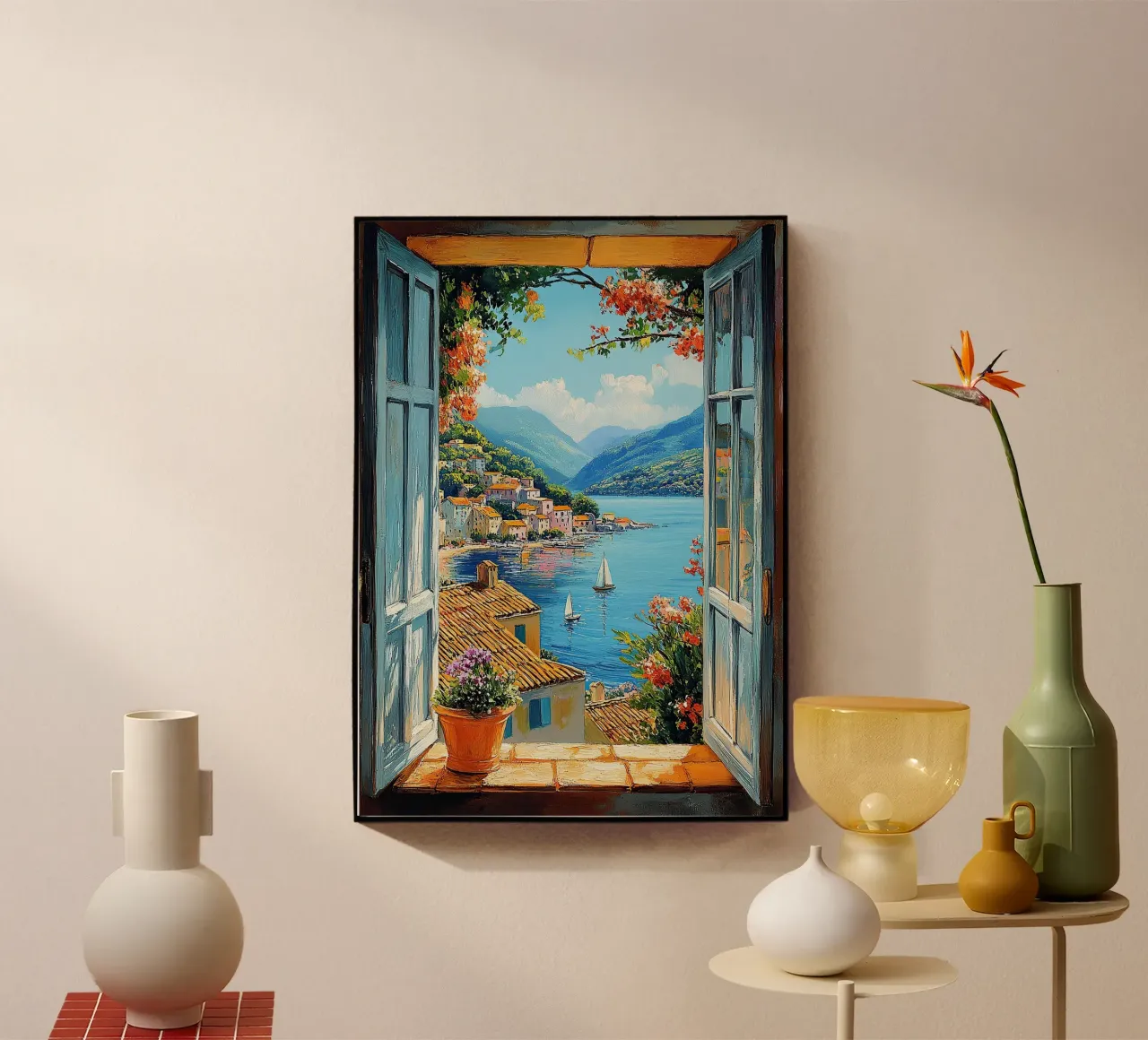 Matisse inspire Open Window "The View Unfolds" (La vue se perd) plexiglas de Nikis Art Studio