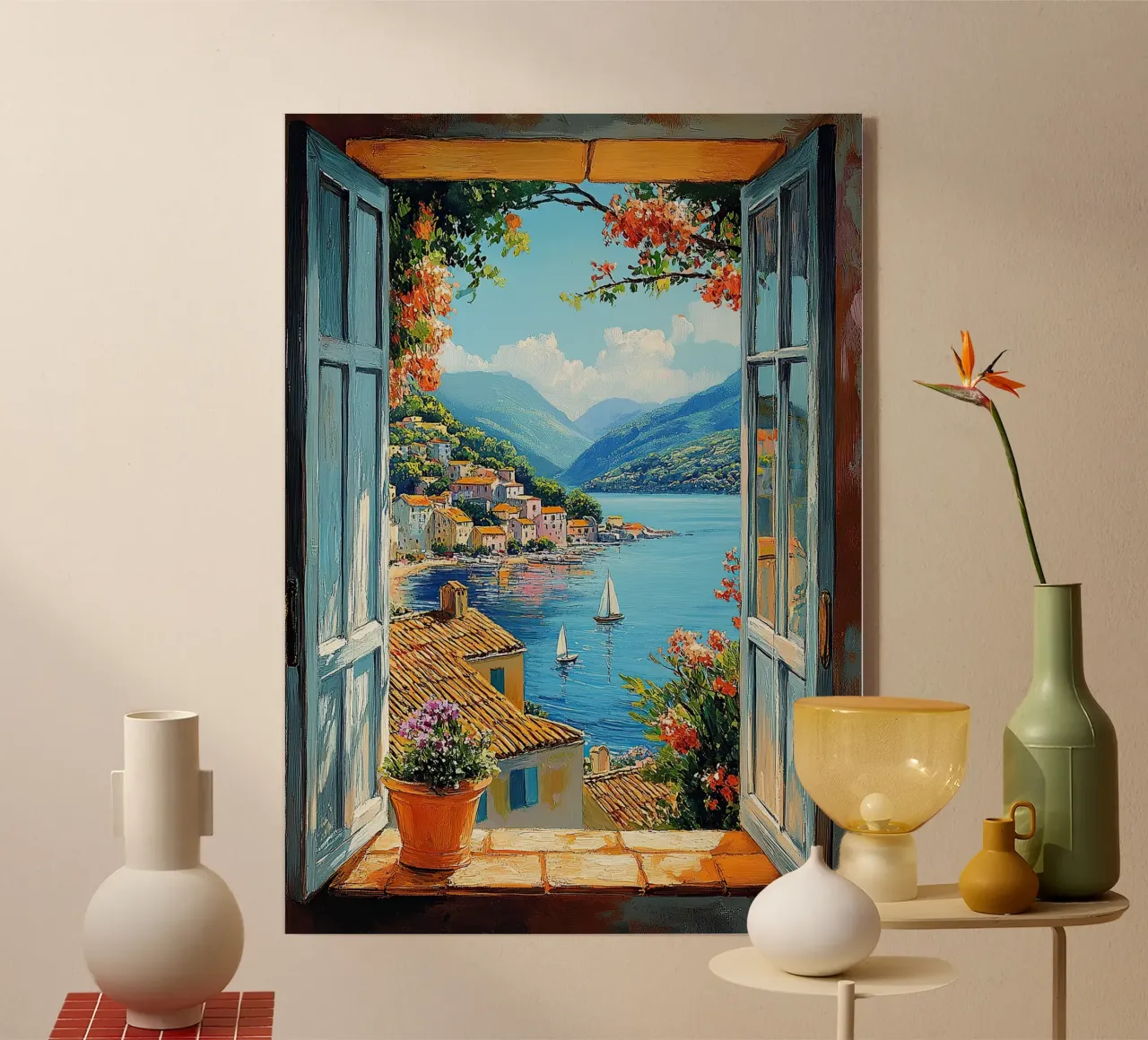 Matisse inspire Open Window "The View Unfolds" (La vue se perd) plexiglas de Nikis Art Studio