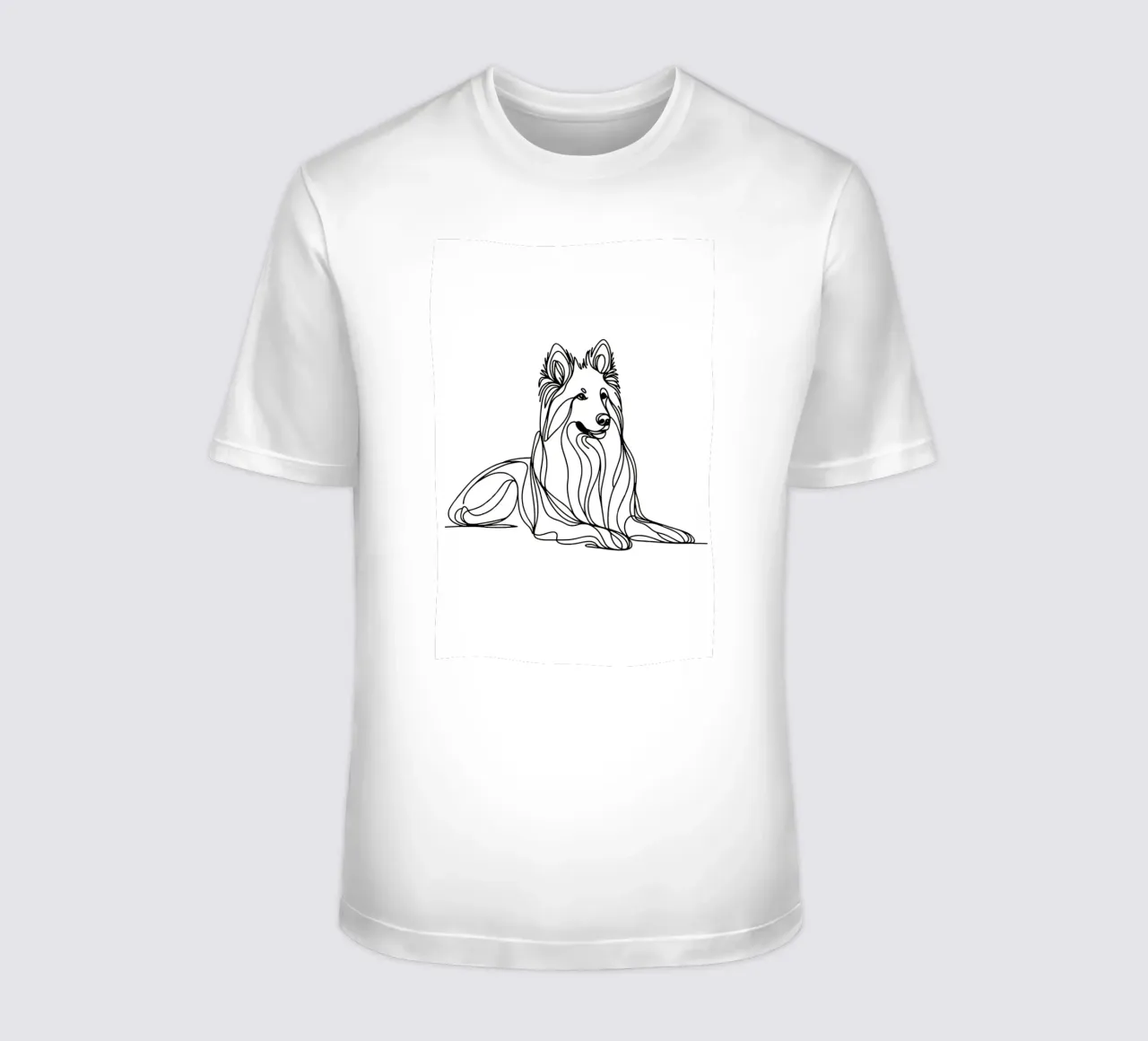 Chien de berger suisse blanc Dessin au trait t-shirt de WijdevenDesign