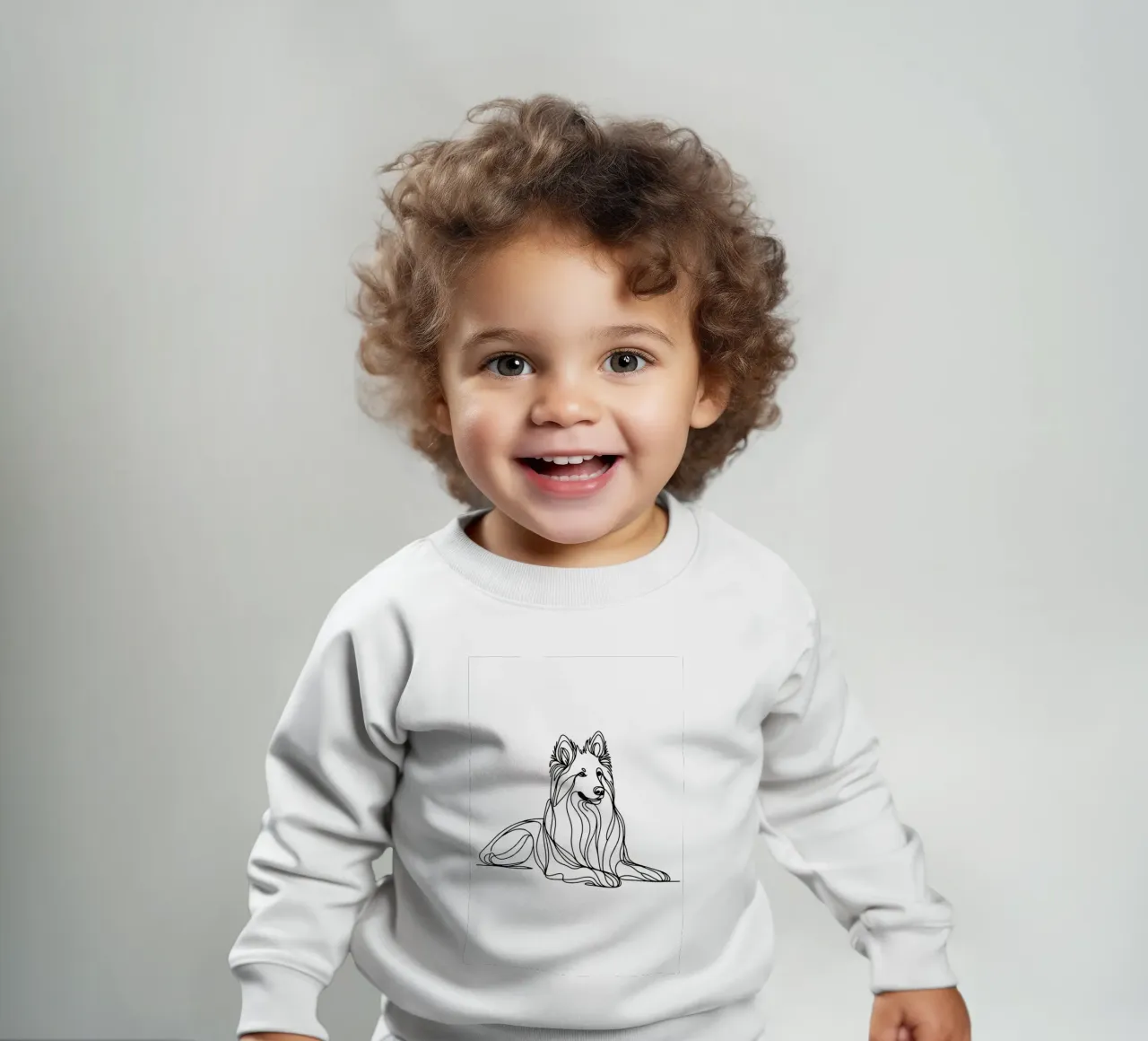 Chien de berger suisse blanc Dessin au trait sweat pour bébé de WijdevenDesign