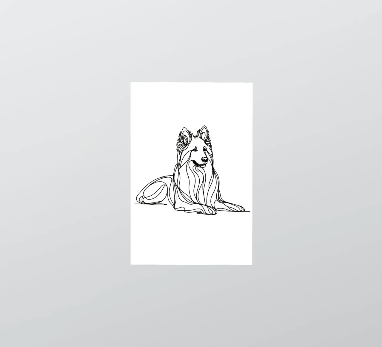 Chien de berger suisse blanc Dessin au trait autocollant de WijdevenDesign