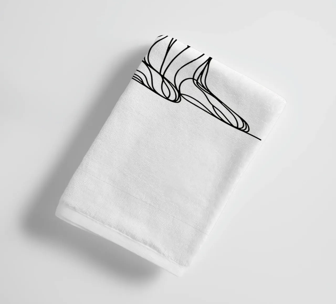Witte Zwitserse Herdershond Lijntekening badhanddoek van WijdevenDesign