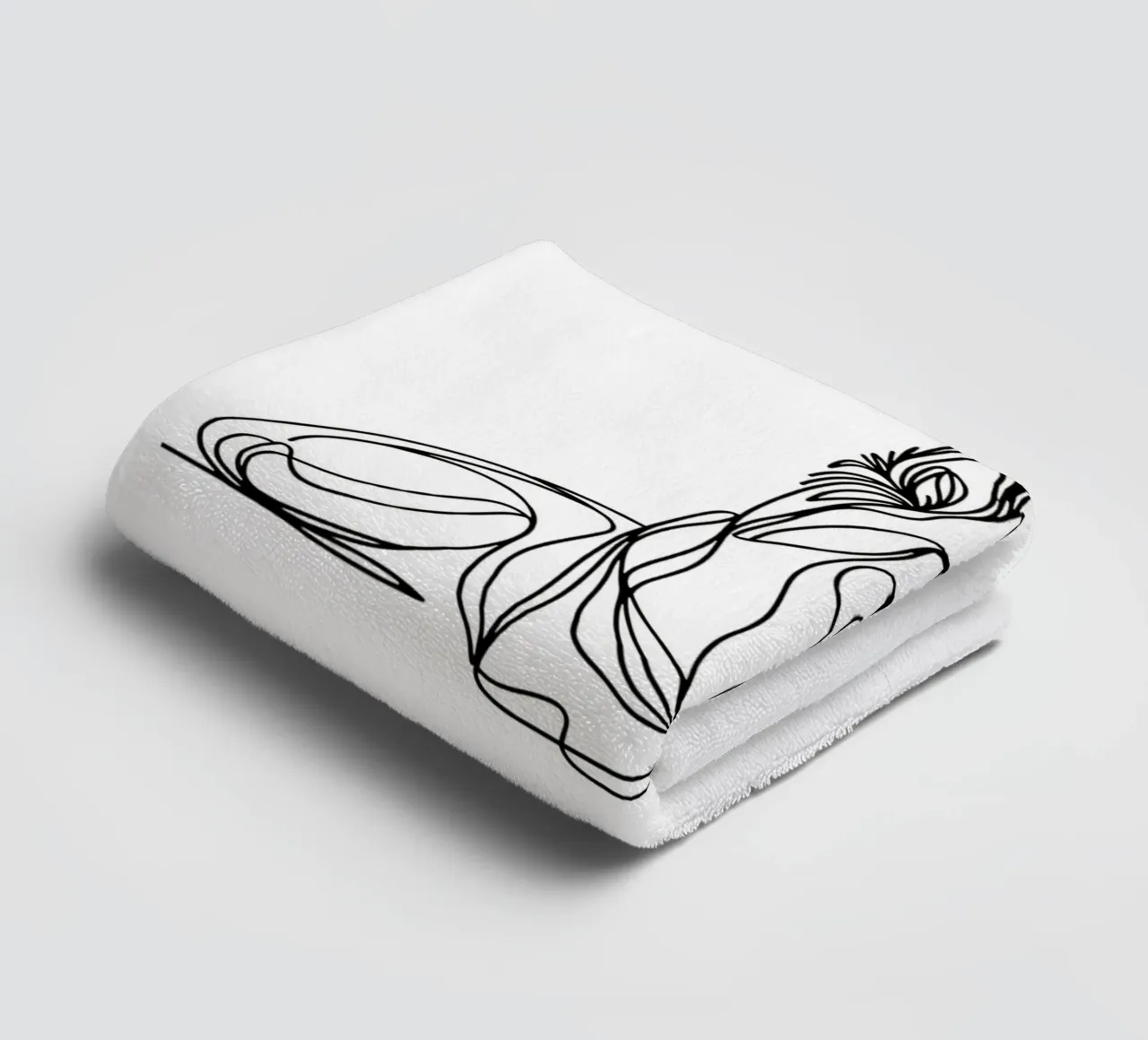 Witte Zwitserse Herdershond Lijntekening badhanddoek van WijdevenDesign
