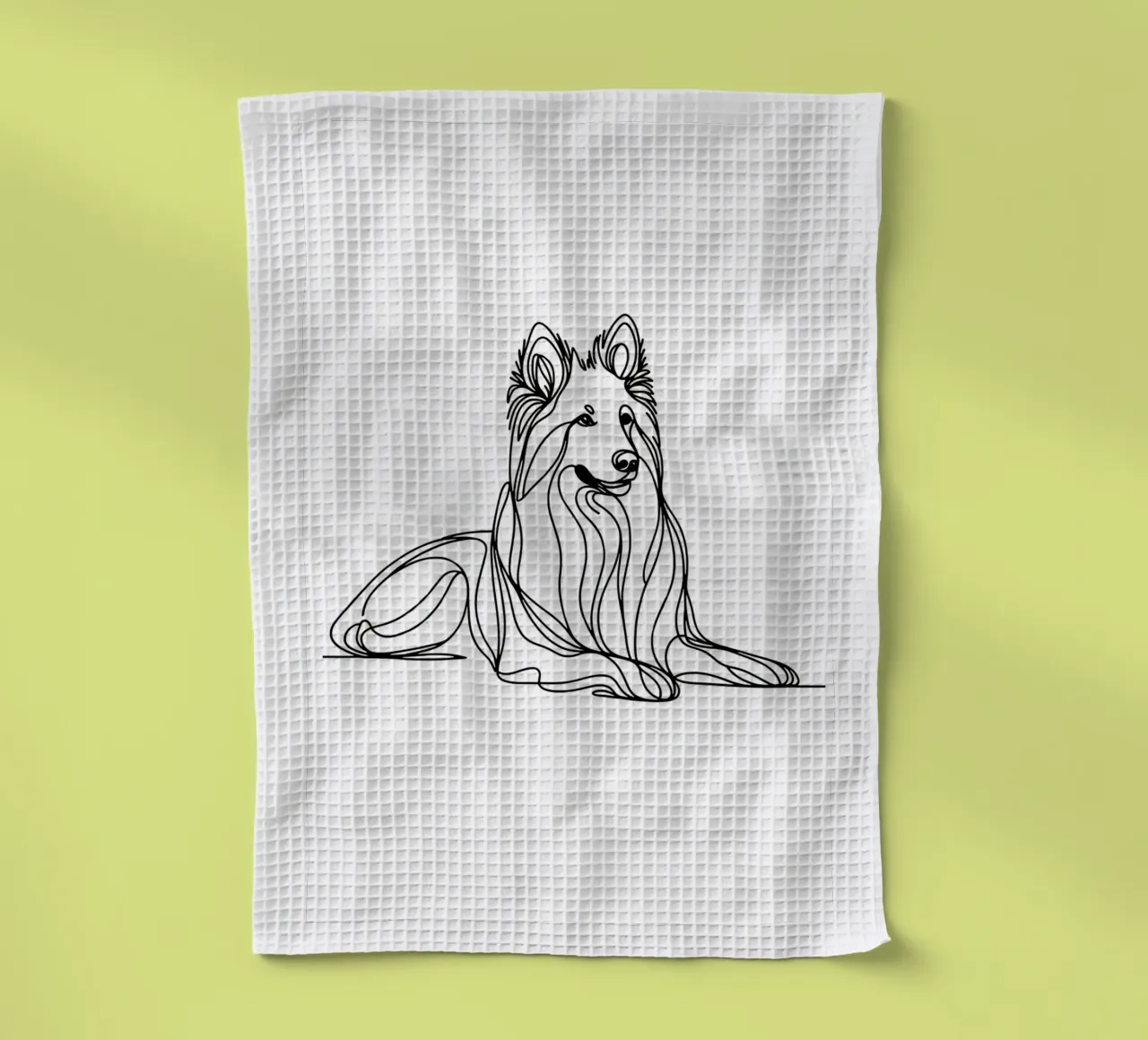 Chien de berger suisse blanc Dessin au trait torchon de WijdevenDesign