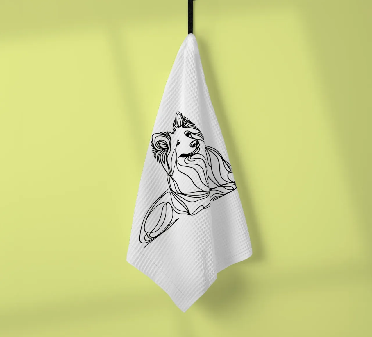 Chien de berger suisse blanc Dessin au trait torchon de WijdevenDesign