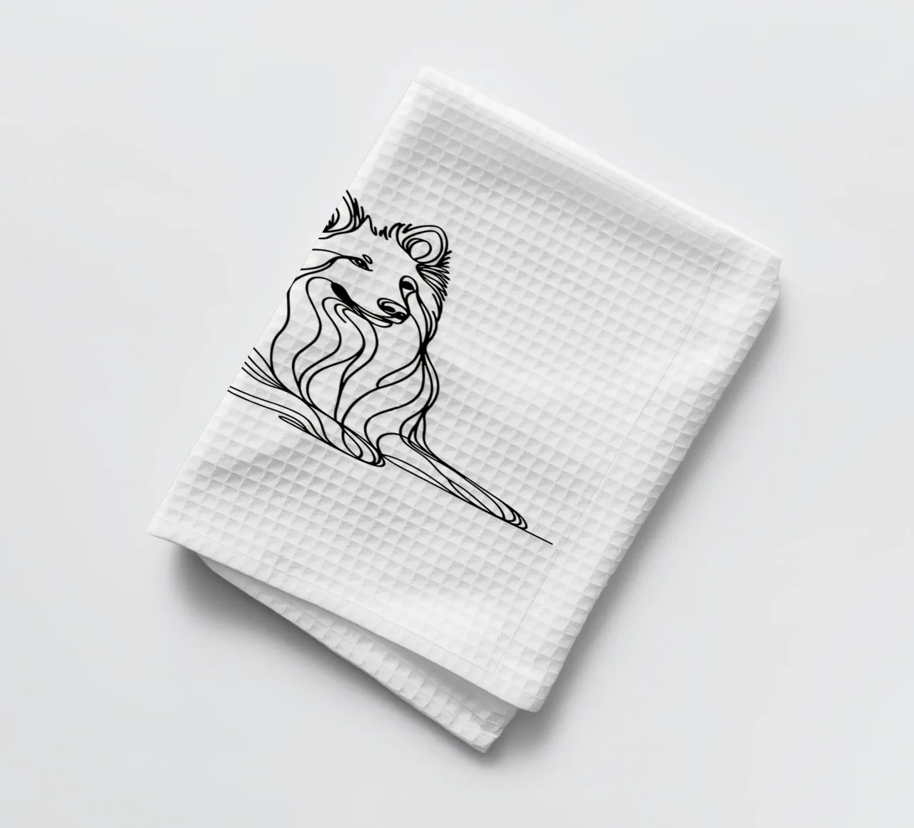 Chien de berger suisse blanc Dessin au trait torchon de WijdevenDesign