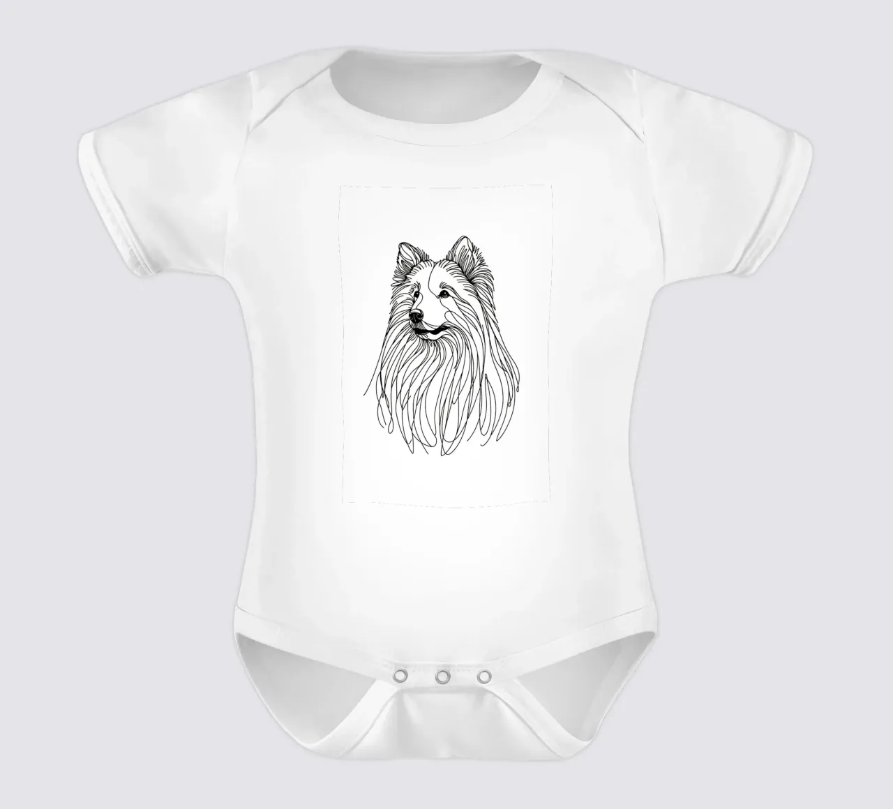 Chien de berger suisse blanc Dessin au trait body bébé de WijdevenDesign