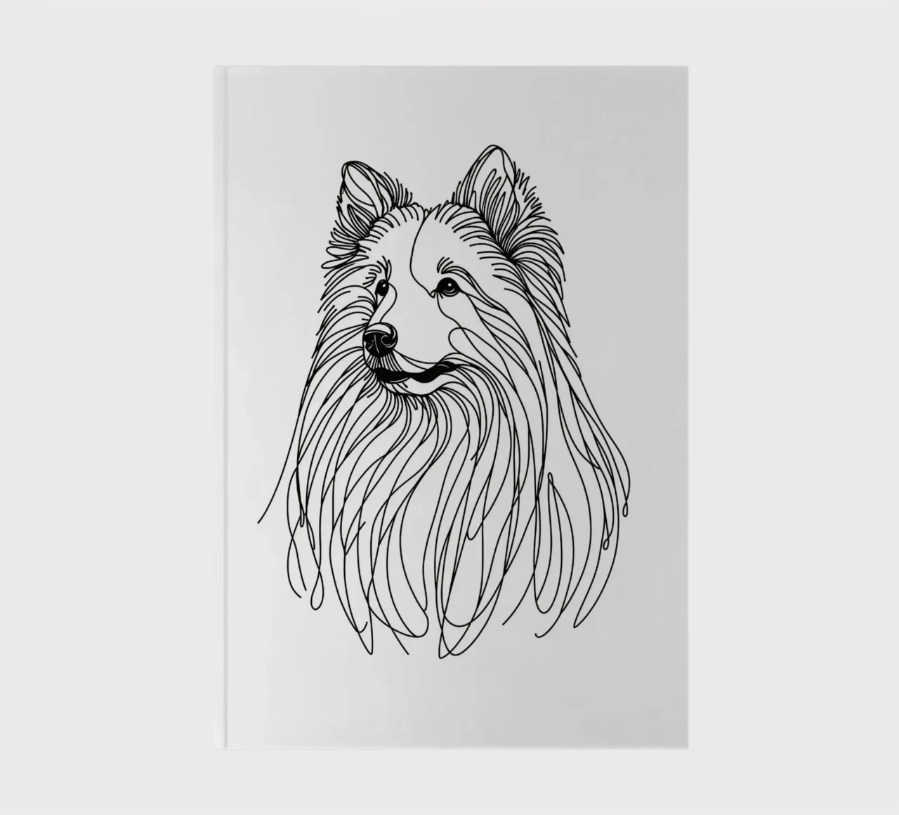 Chien de berger suisse blanc Dessin au trait carnet de notes de WijdevenDesign