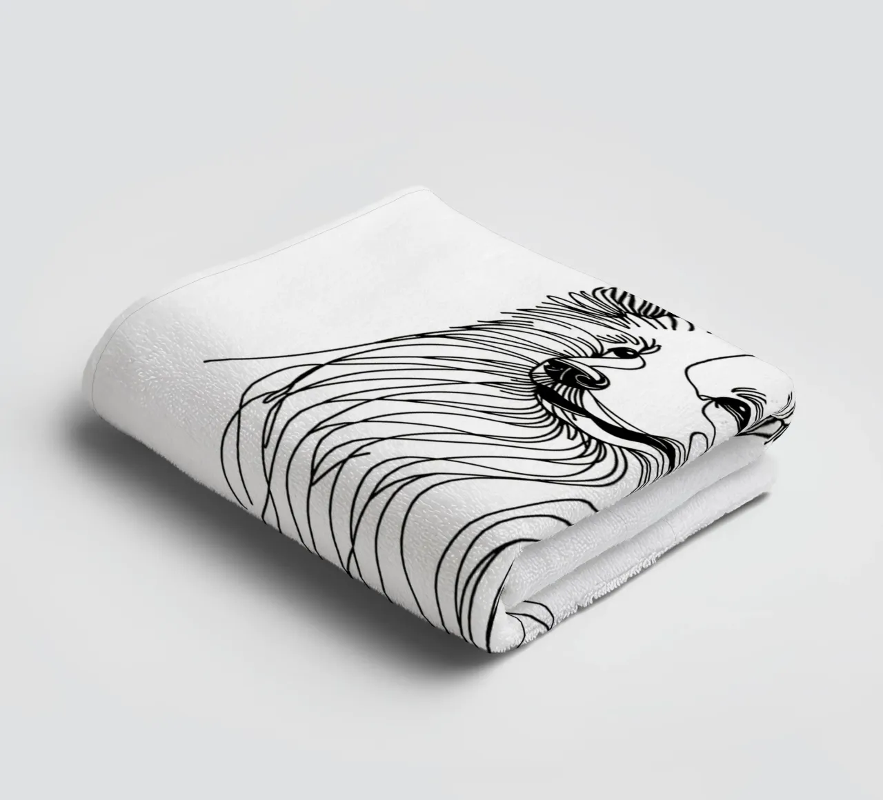 Chien de berger suisse blanc Dessin au trait serviette de bain de WijdevenDesign