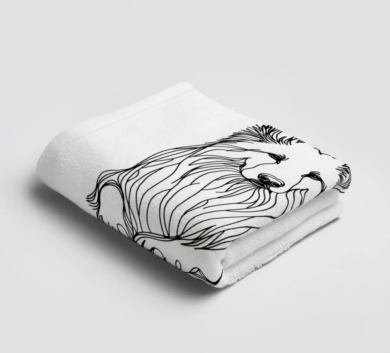 Chien de berger suisse blanc Dessin au trait serviette de bain de WijdevenDesign