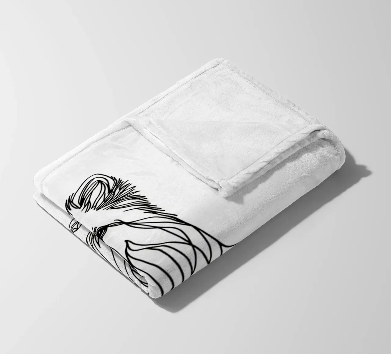 Chien de berger suisse blanc Dessin au trait plaid polaire de WijdevenDesign