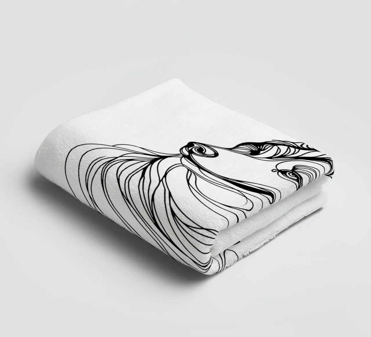 Chien Husky Sibérien Dessin au trait serviette de bain de WijdevenDesign