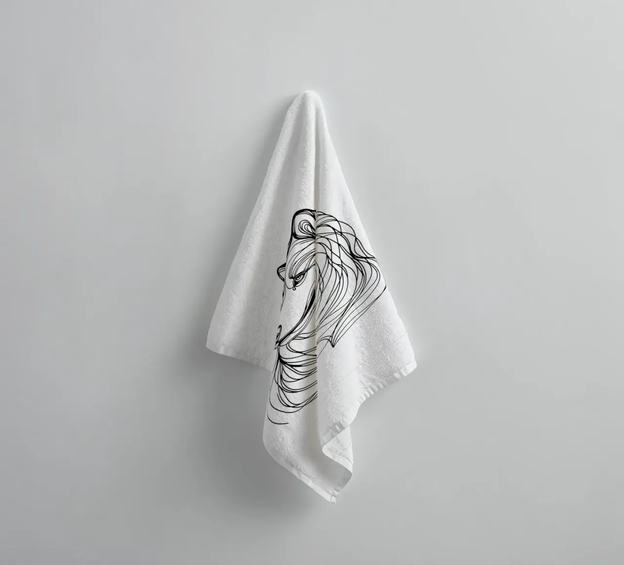Chien Husky Sibérien Dessin au trait serviette de bain de WijdevenDesign