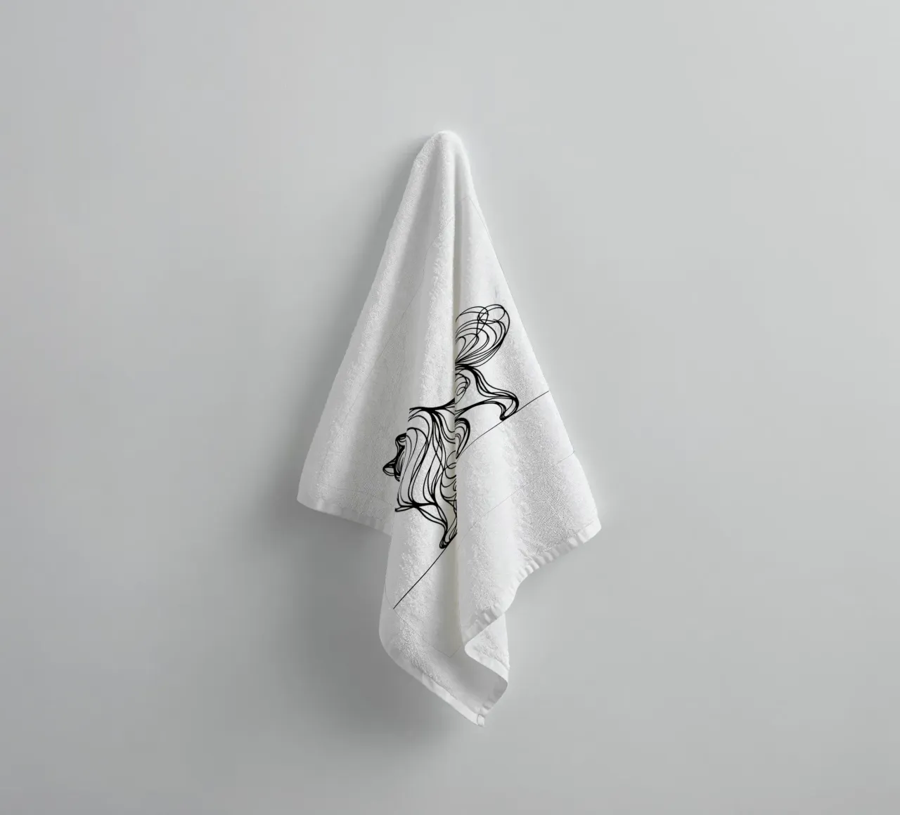 Chien Husky Sibérien Dessin au trait serviette de bain de WijdevenDesign