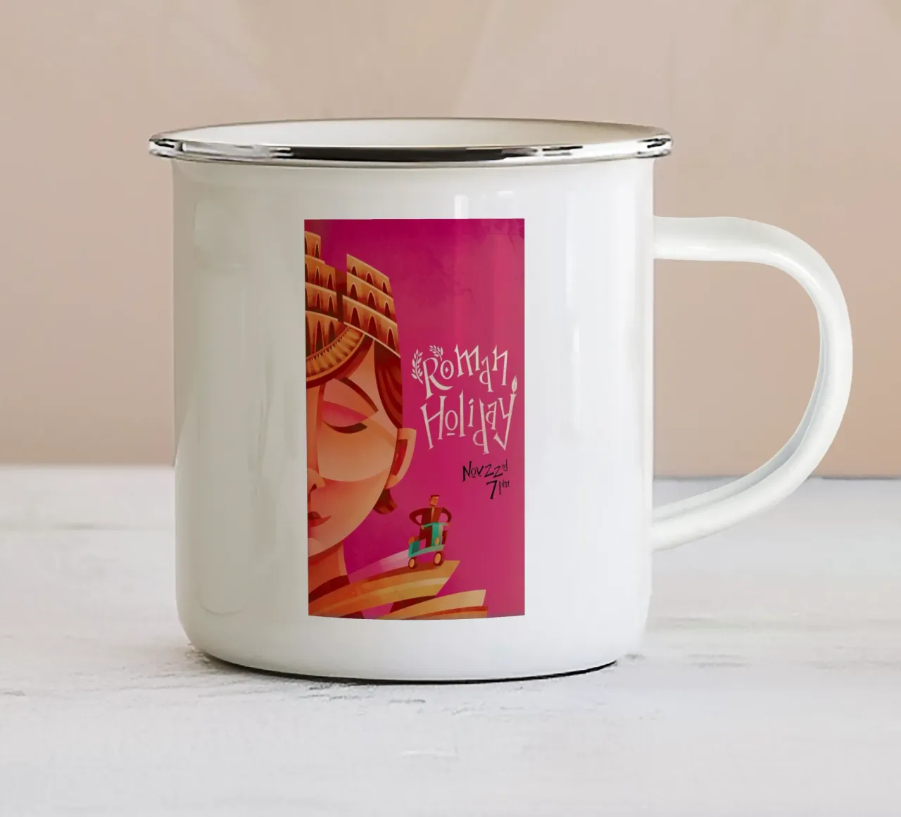 Roman Holiday tazza in smalto da Sean Loose