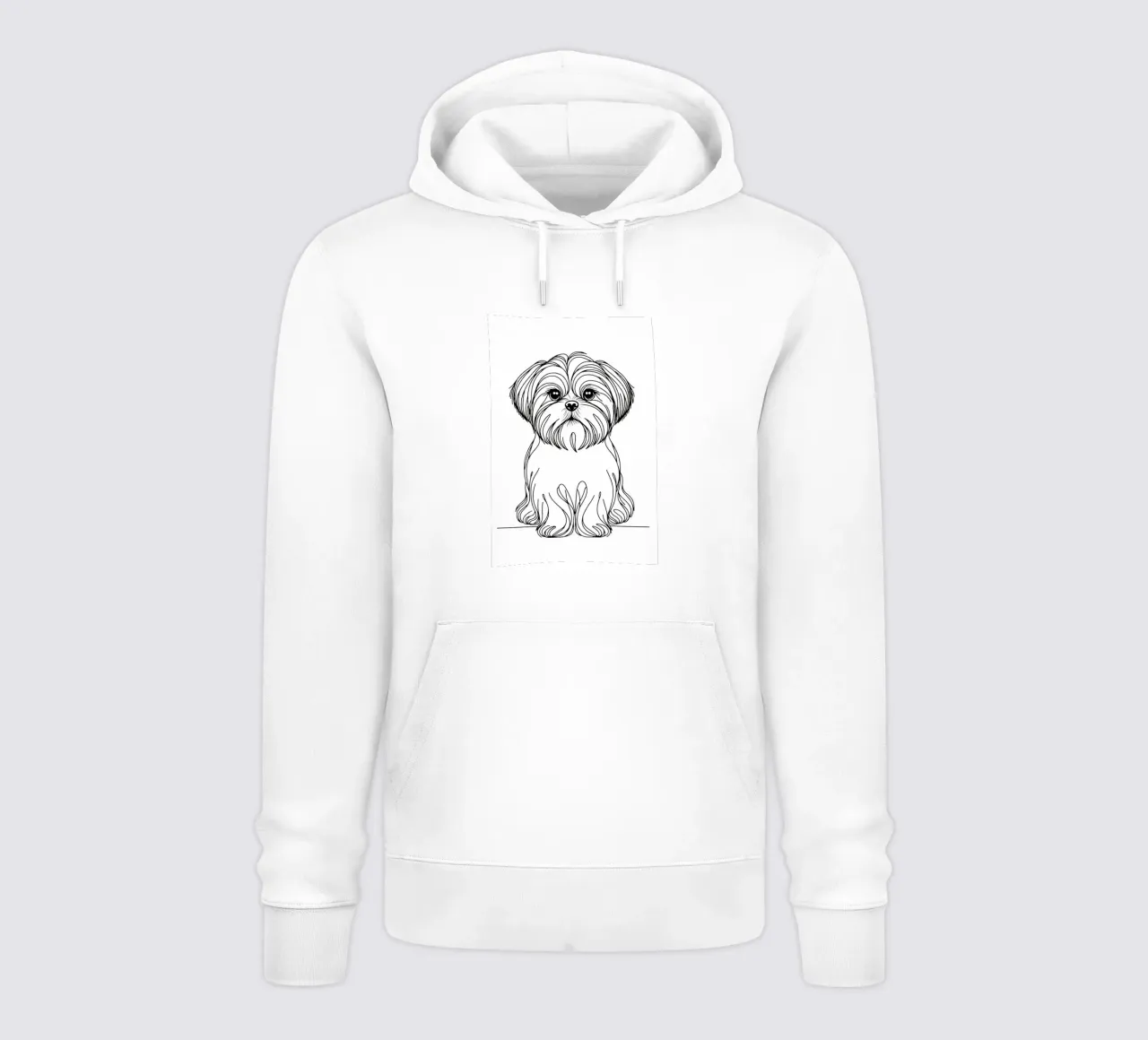 Disegno artistico lineare del cane Shih Tzu felpa con cappuccio da WijdevenDesign