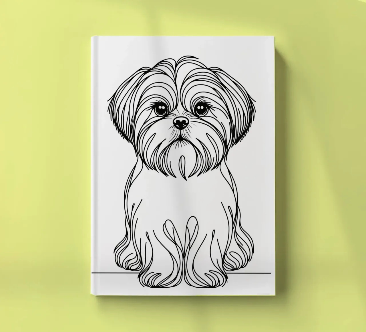 Shih Tzu Dog Line Art Drawing notebook by WijdevenDesign
