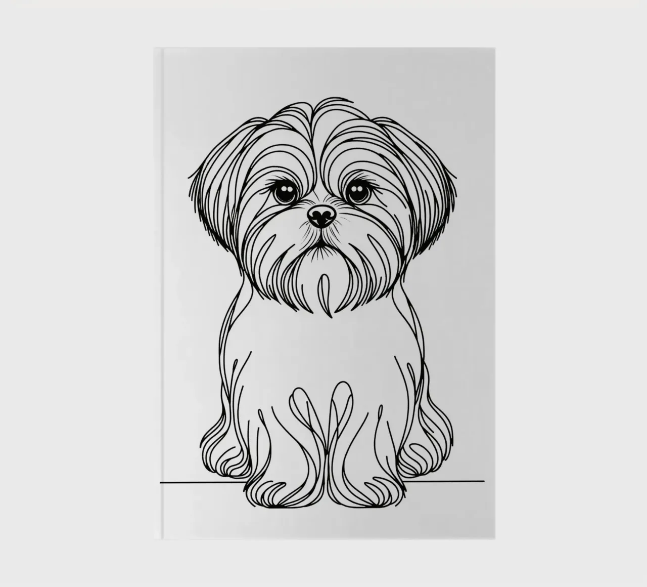 Shih Tzu Dog Line Art Drawing notebook by WijdevenDesign