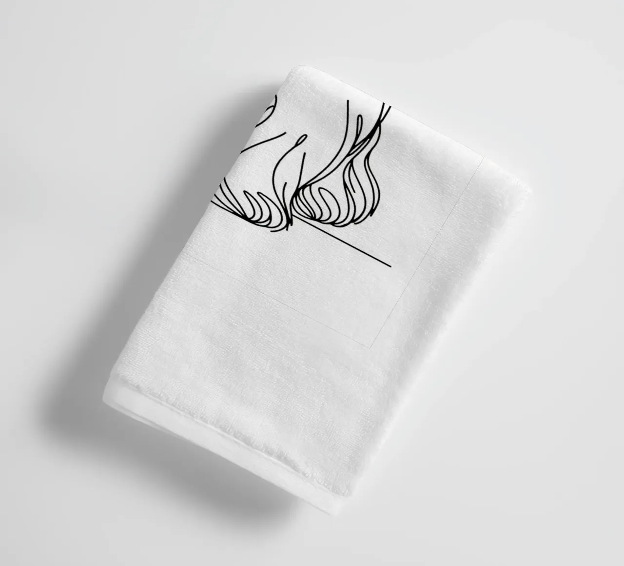 Shih Tzu Dog Line Art Drawing towel by WijdevenDesign