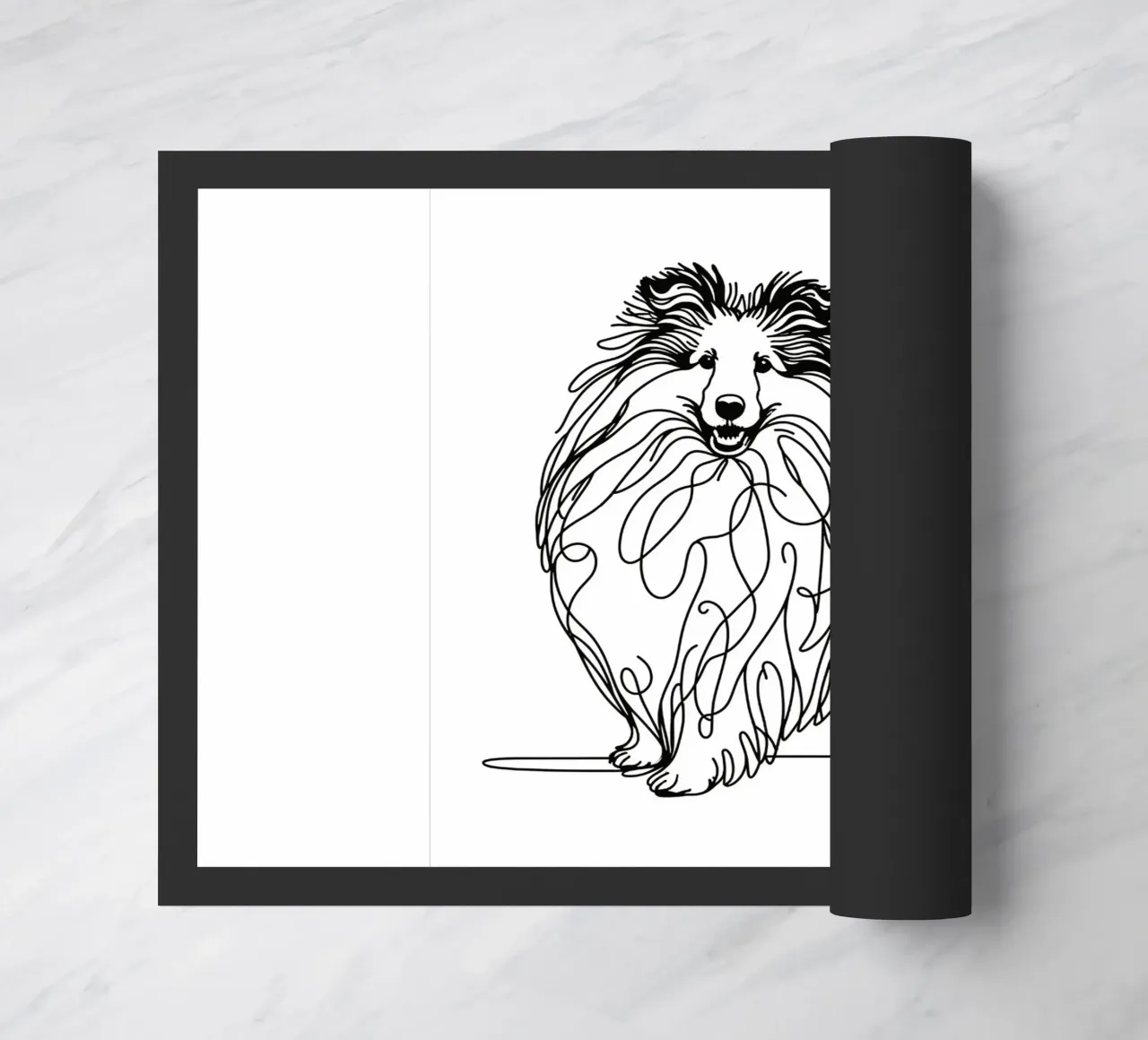 Shetland Sheepdog | Sheltie Dog Line Art Drawing doormat by WijdevenDesign
