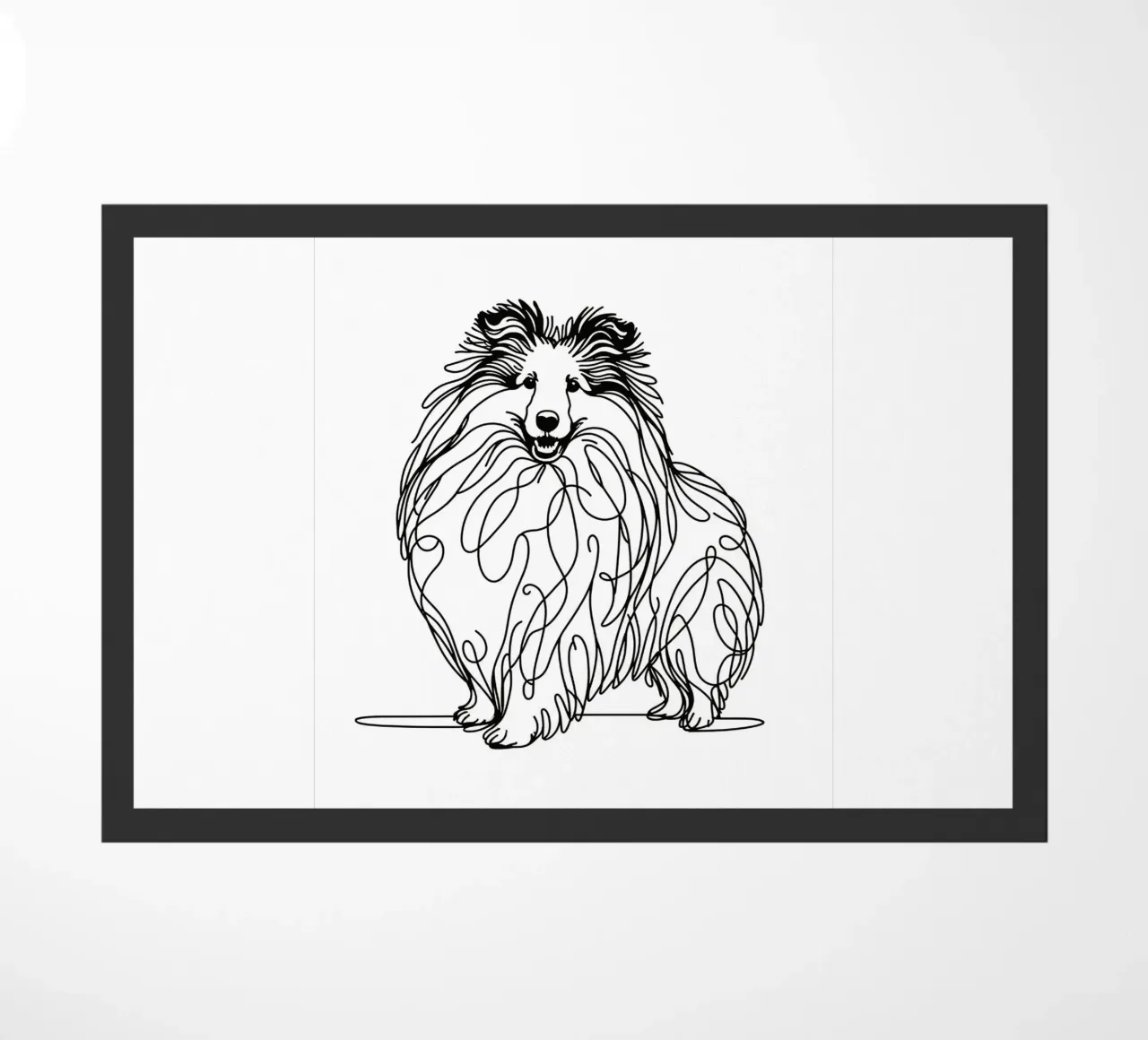 Shetland Sheepdog | Sheltie Dog Line Art Drawing doormat by WijdevenDesign