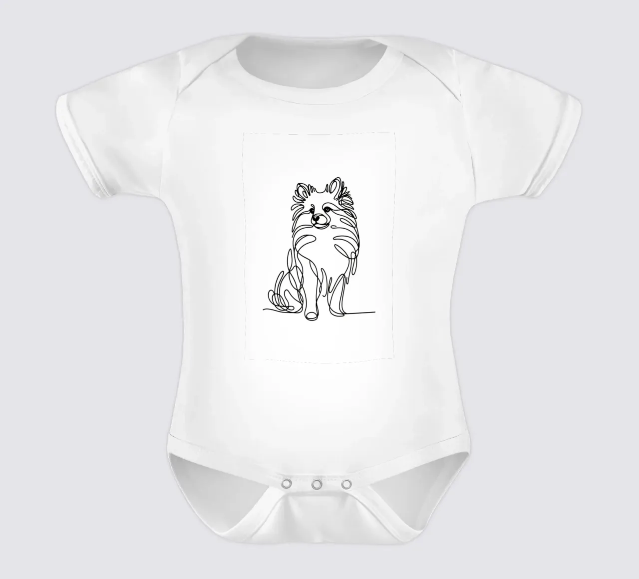 Schipperke Dog Line Art Drawing short-sleeve baby romper by WijdevenDesign