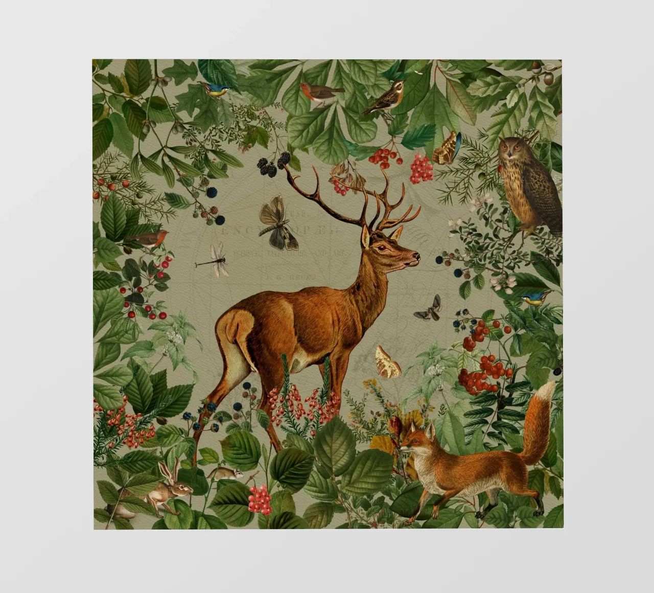 Amici del bosco mistico vintage nella foresta autunnale telo in pvc da Vintage World - Uta Naumann