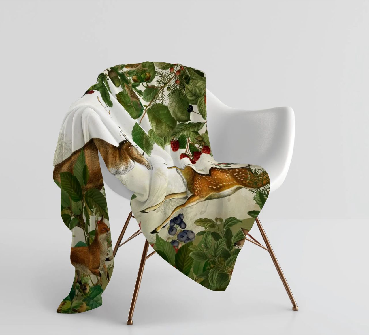 Vintage Mystic Woodland Friends in Autumnal Forest 2 coperta in pile da Vintage World - Uta Naumann