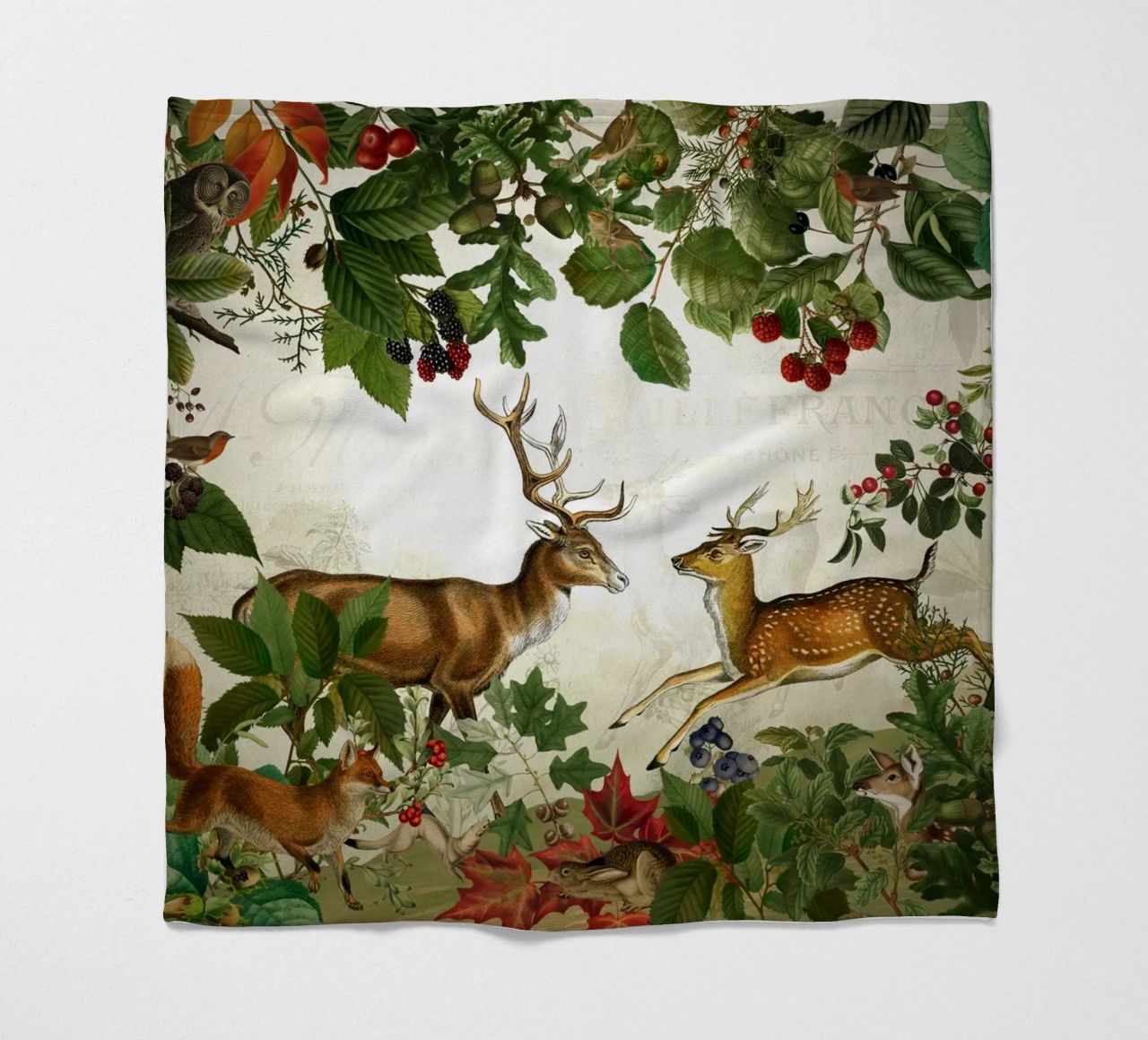 Vintage Mystic Woodland Friends in Autumnal Forest 2 coperta in pile da Vintage World - Uta Naumann
