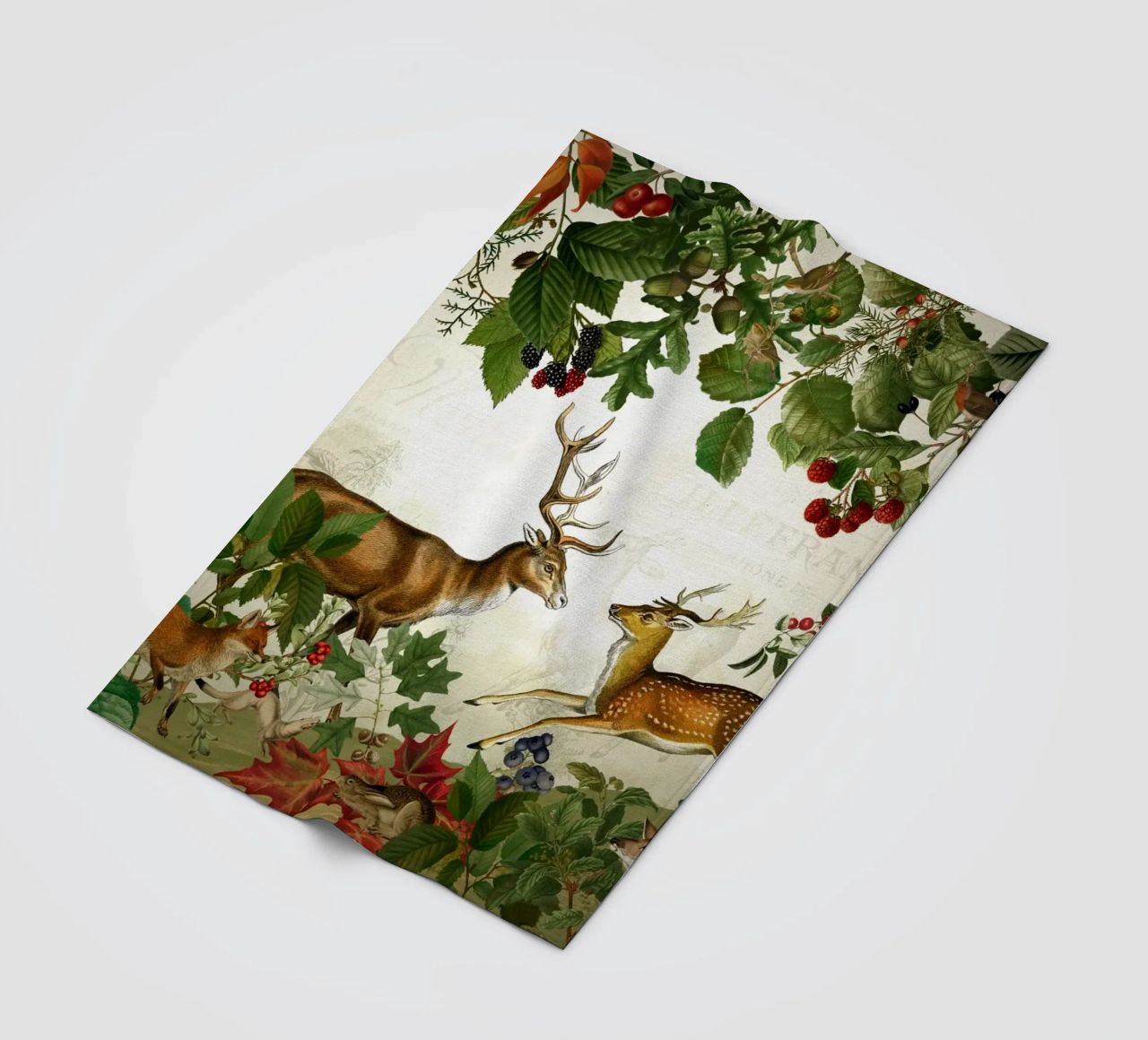 Vintage Mystic Woodland Friends in Autumnal Forest 2 coperta in pile da Vintage World - Uta Naumann