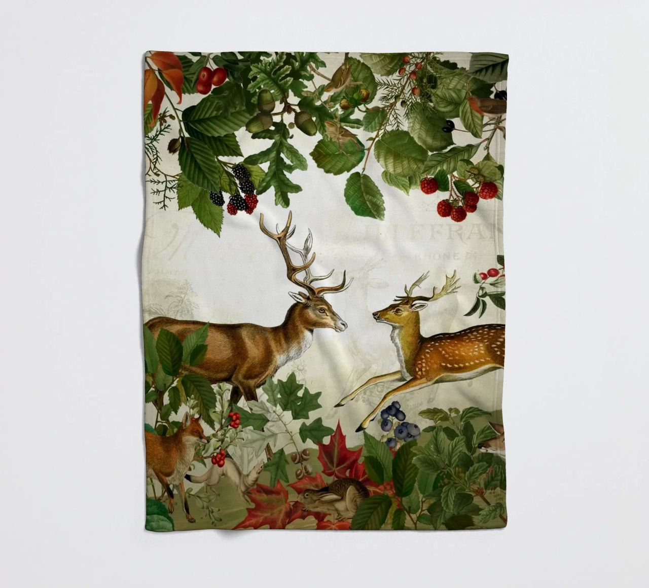 Vintage Mystic Woodland Friends in Autumnal Forest 2 coperta in pile da Vintage World - Uta Naumann