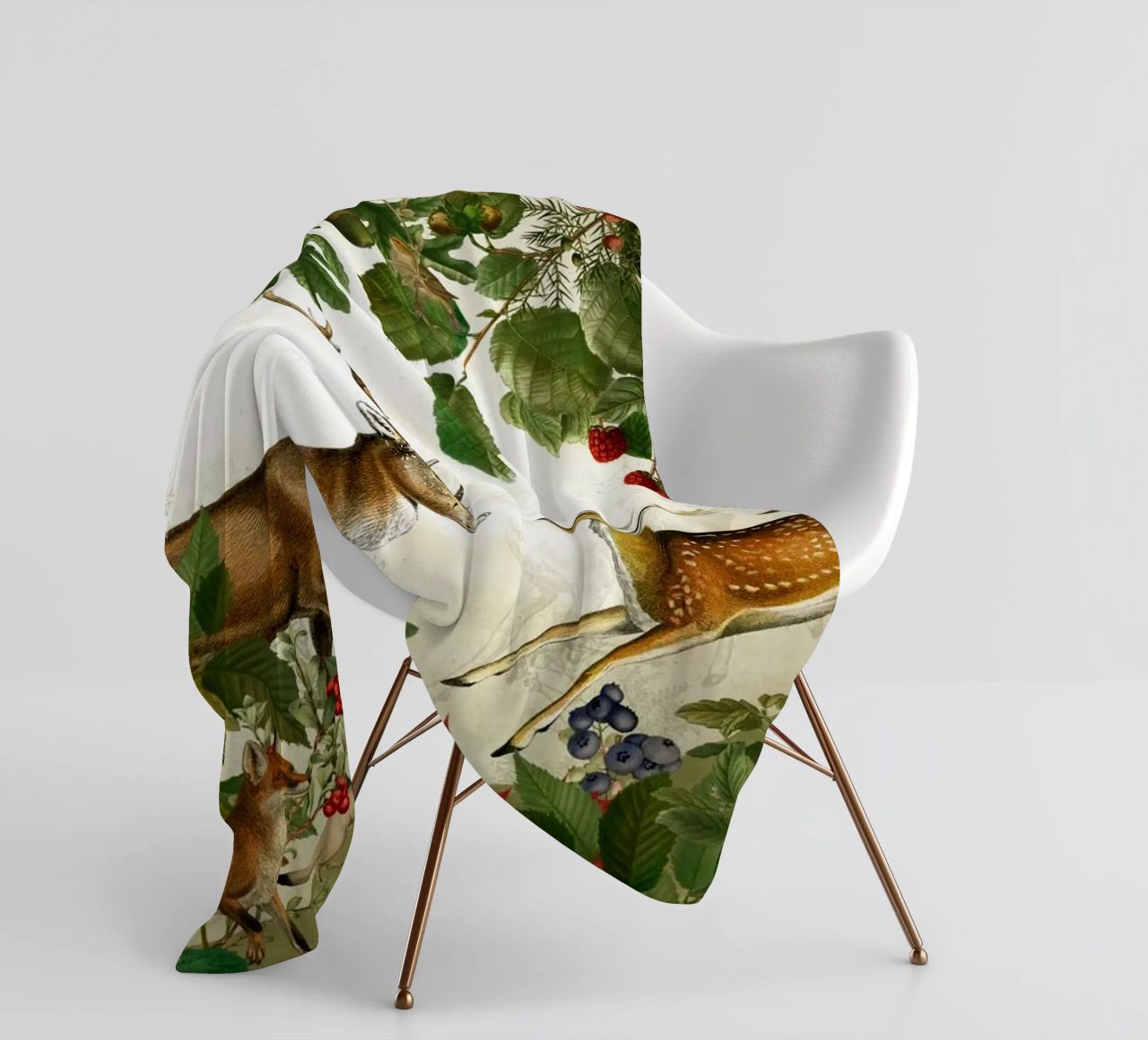 Vintage Mystic Woodland Friends in Autumnal Forest 2 coperta in pile da Vintage World - Uta Naumann