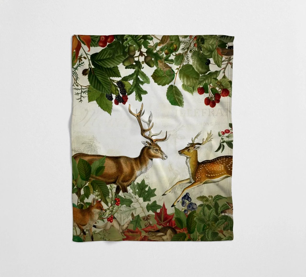 Vintage Mystic Woodland Friends in Autumnal Forest 2 coperta in pile da Vintage World - Uta Naumann