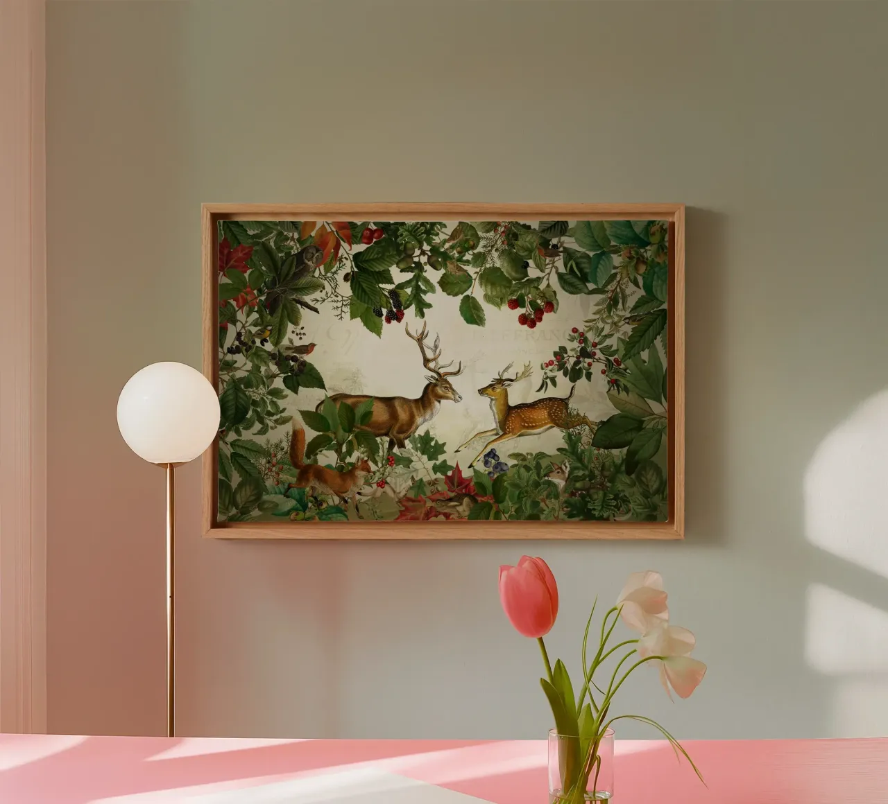 Vintage Mystic Woodland Friends in Autumnal Forest 2 tela con Cornice a cassetta da Vintage World - Uta Naumann