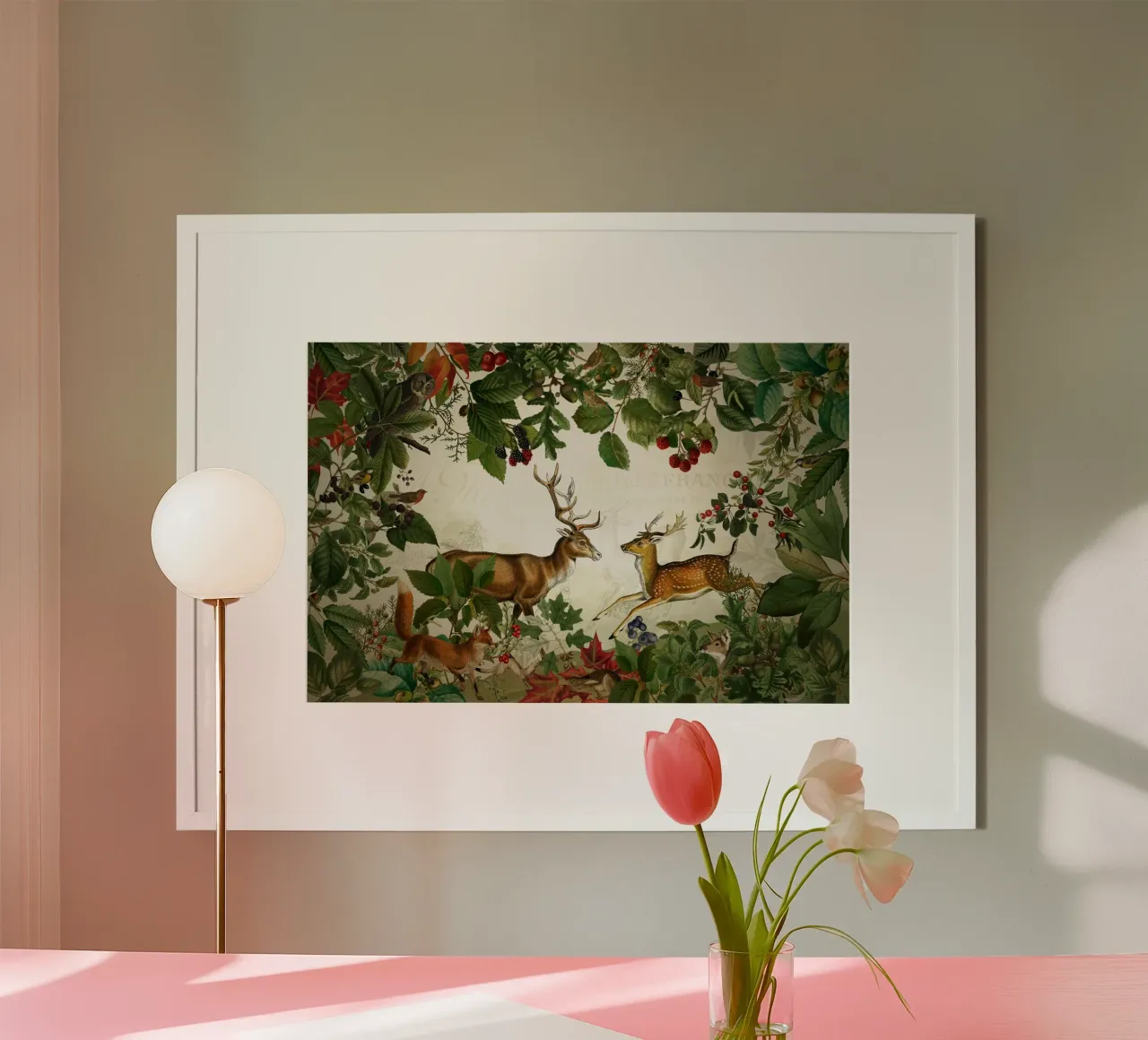 Vintage Mystic Woodland Friends in Autumnal Forest 2 poster da Vintage World - Uta Naumann