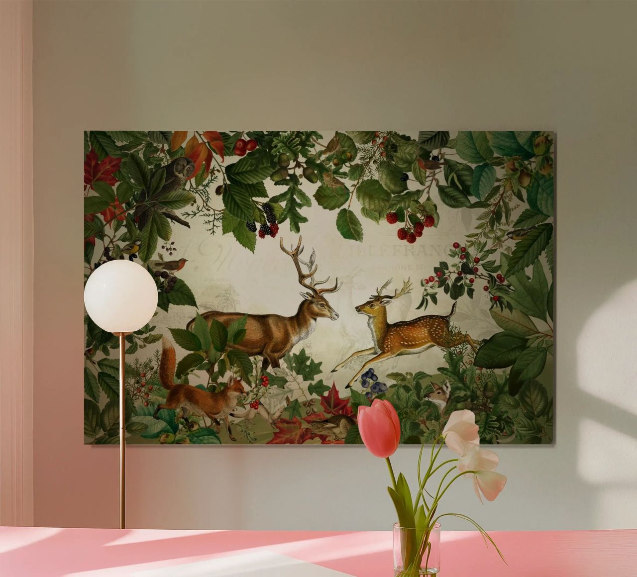 Vintage Mystic Woodland Friends In Autumnal Forest 2 poster by Vintage World - Uta Naumann