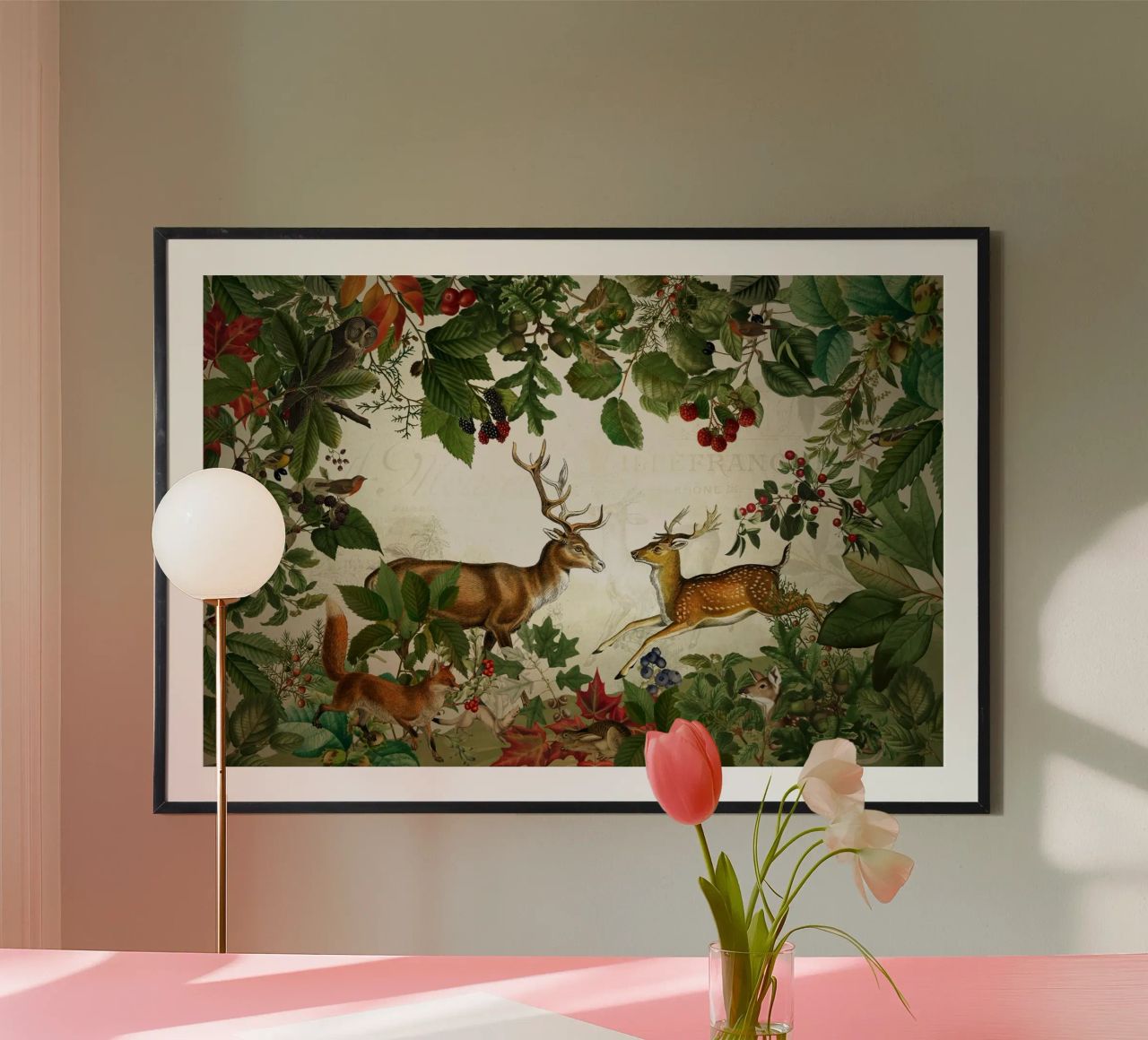 Vintage Mystic Woodland Friends In Autumnal Forest 2 poster by Vintage World - Uta Naumann