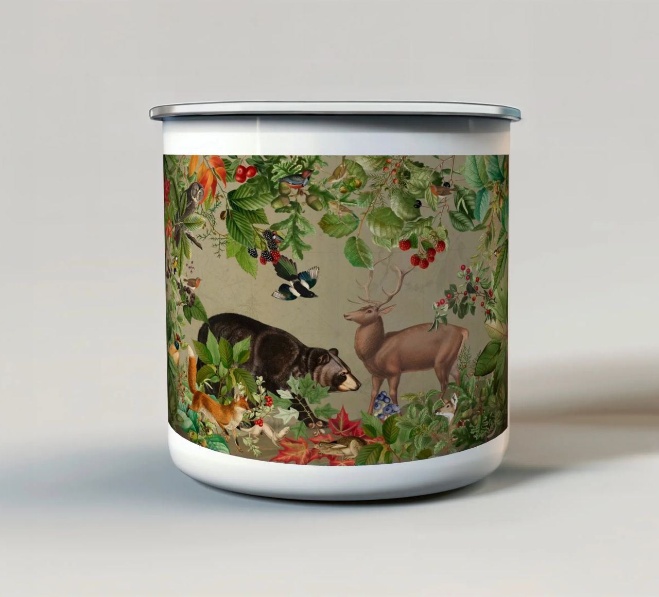 Vintage Mystic Woodland Friends In Autumnal Forest 4 tazza in smalto da Vintage World - Uta Naumann