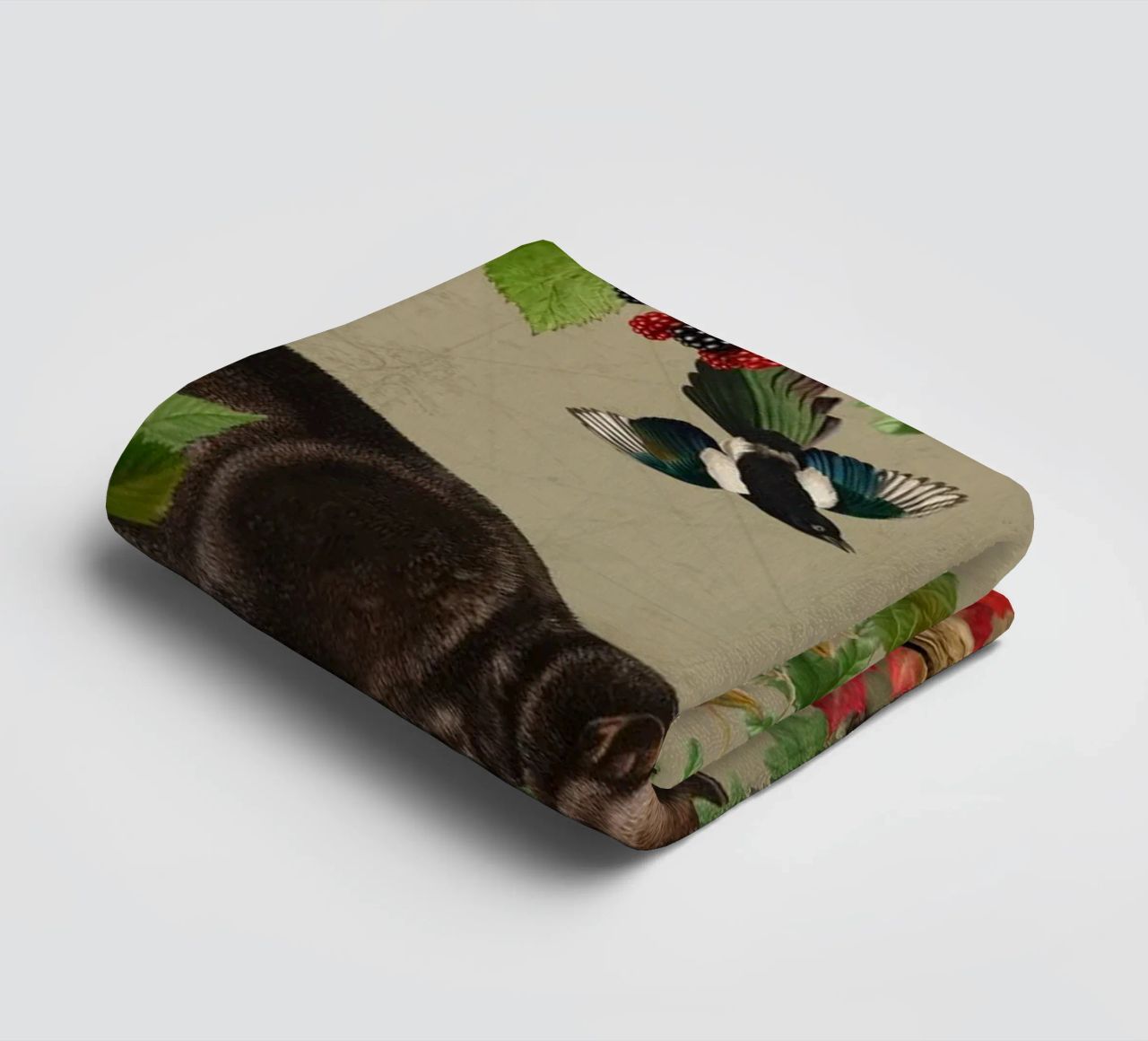 Vintage Mystic Woodland Friends In Autumnal Forest (Amis des bois mystiques dans une forêt automnale) 4 serviette de bain de Vintage World - Uta Naumann