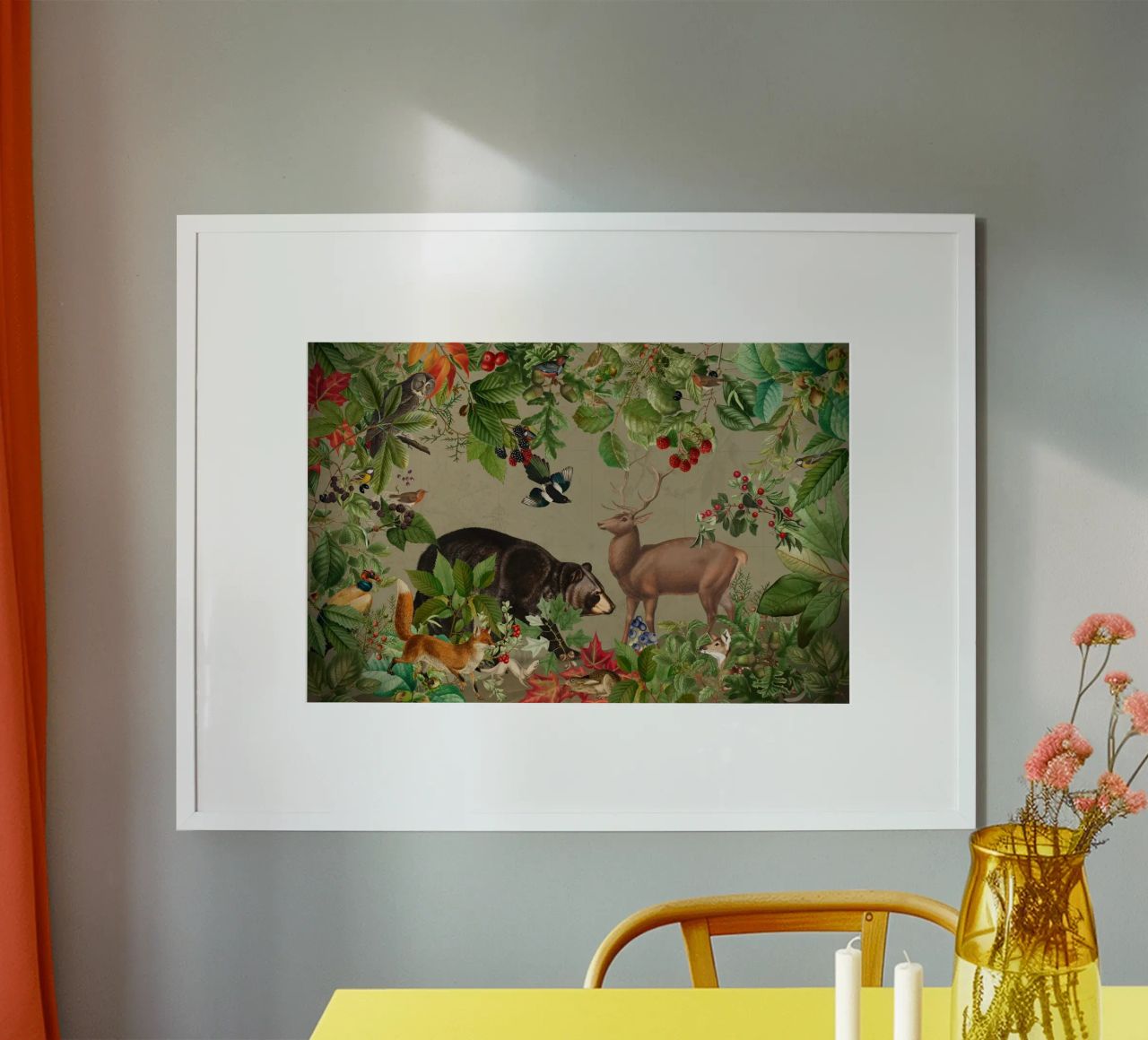Vintage Mystic Woodland Friends In Autumnal Forest (Amis des bois mystiques dans une forêt automnale) 4 poster de Vintage World - Uta Naumann