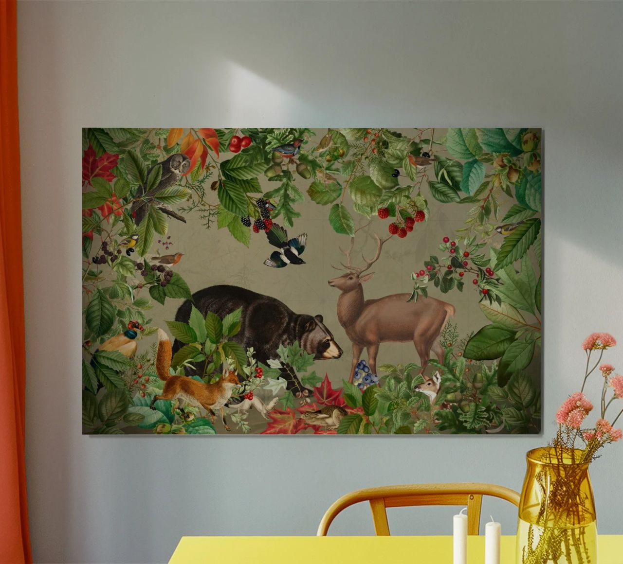 Vintage Mystic Woodland Friends In Autumnal Forest (Amis des bois mystiques dans une forêt automnale) 4 poster de Vintage World - Uta Naumann