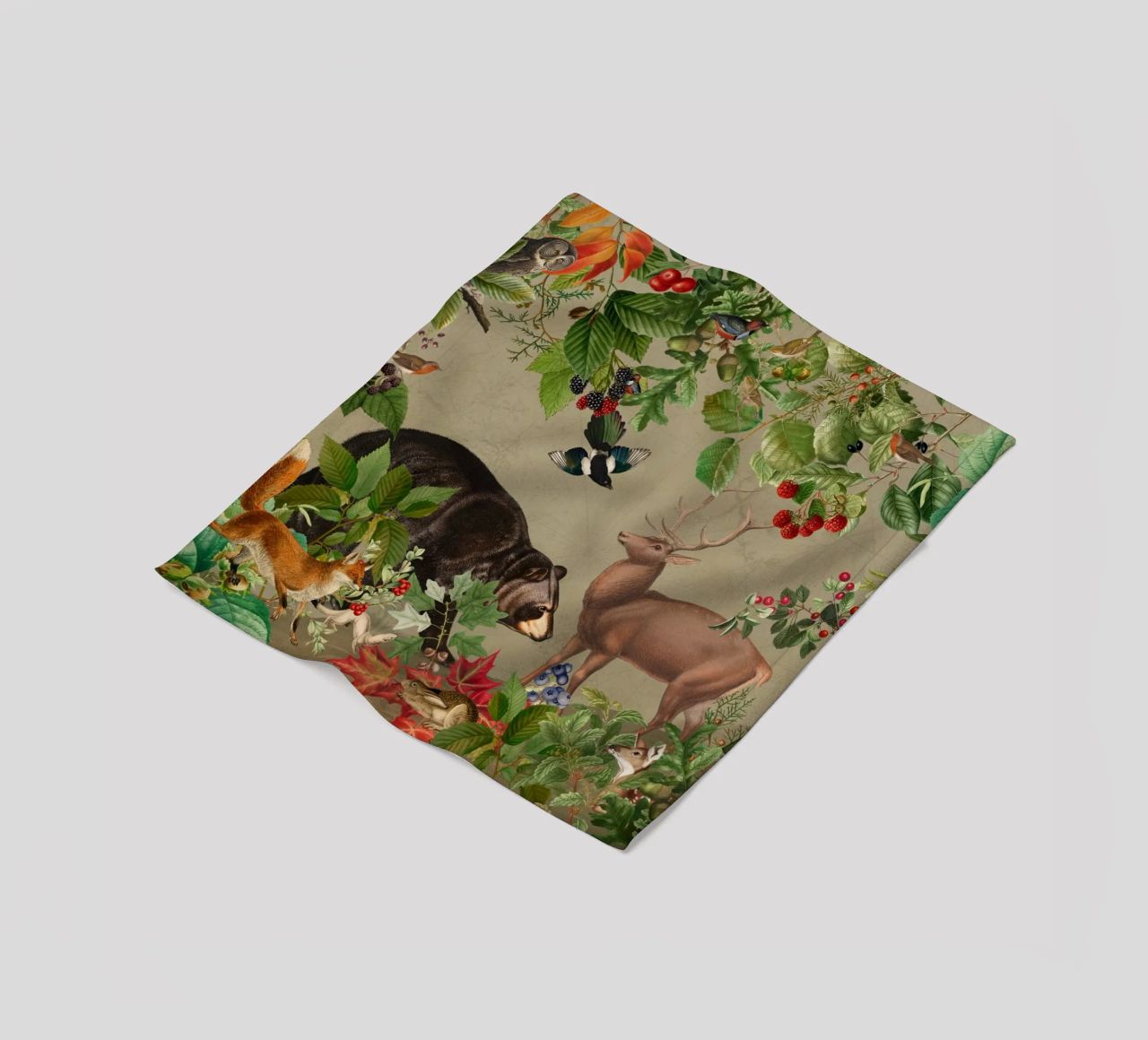 Vintage Mystic Woodland Friends In Autumnal Forest 4 coperta in pile da Vintage World - Uta Naumann