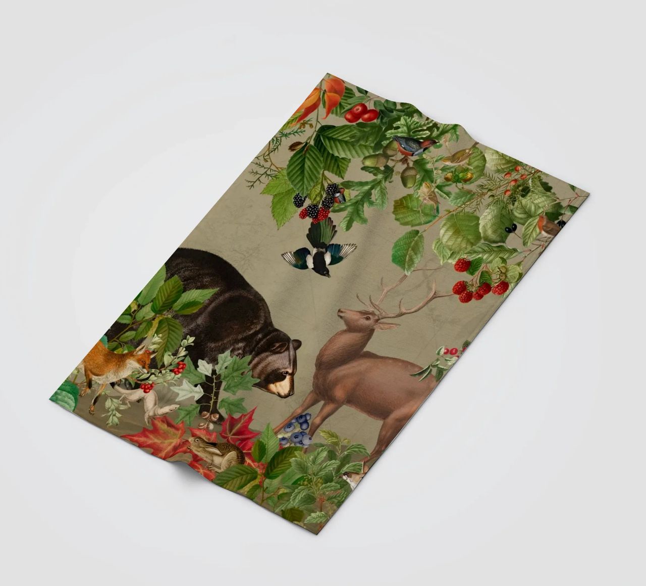Vintage Mystic Woodland Friends In Autumnal Forest 4 coperta in pile da Vintage World - Uta Naumann
