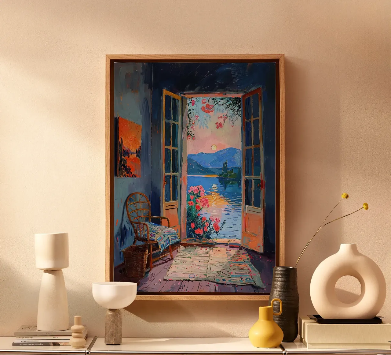 Matisse inspiriert "The Calm Canvas" canvas with Floater frame by ArtByNiki