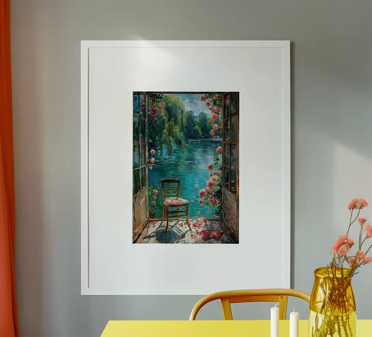 Henri Matisse inspires "Framed Serenity poster with wooden frame by ArtByNiki