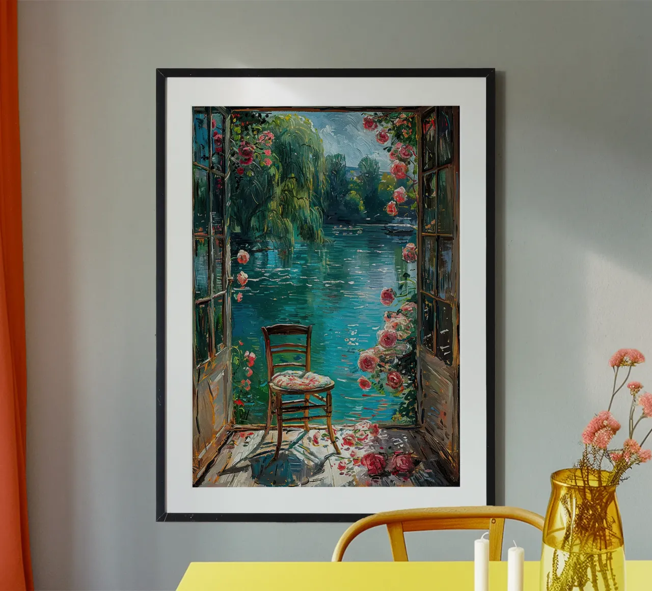 Henri Matisse inspires "Framed Serenity poster with wooden frame by ArtByNiki