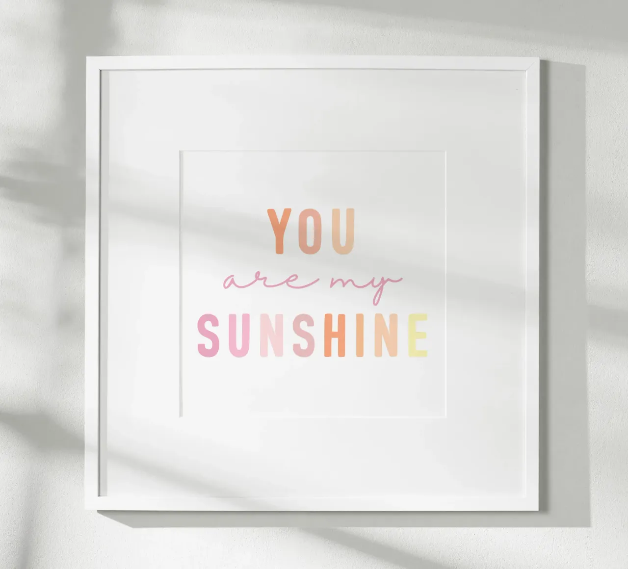 Sei il mio sole Stampa arcobaleno poster con telaio in plastica da Little Lola